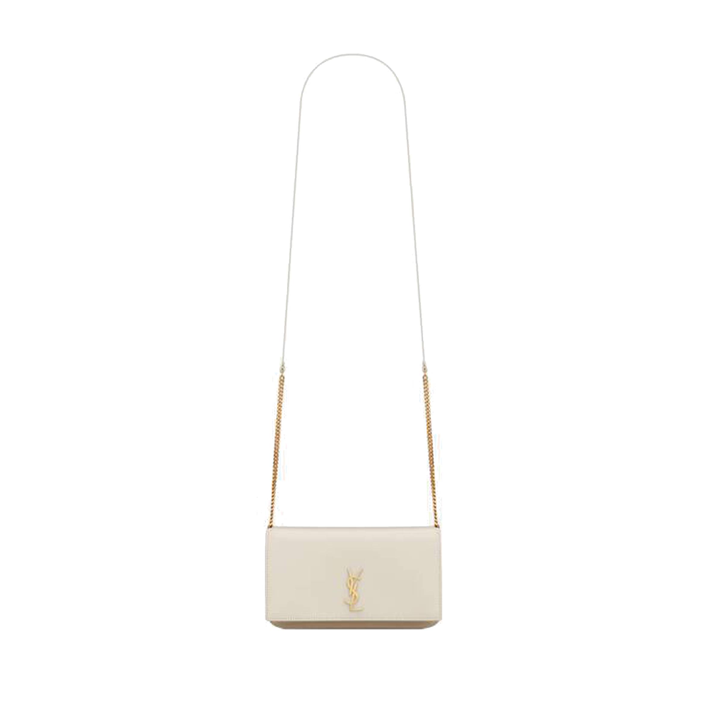 YSL CASSANDRE PHONE HOLDER WITH STRAP IN SMOOTH LEATHER 6350950U40J9207 (18*11*2.5cm)