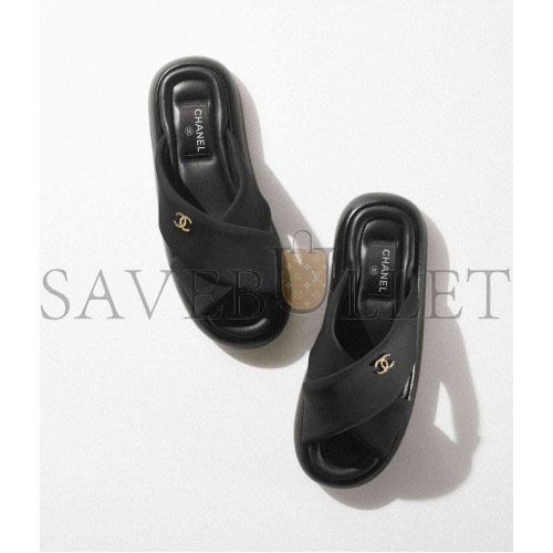 CHANEL MULES FABRICBLACK G38864 X56508 94305