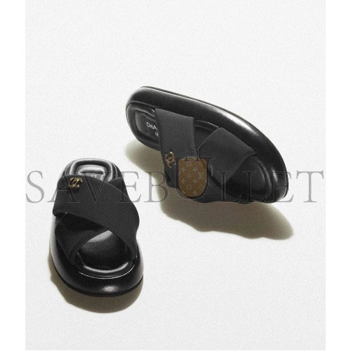 CHANEL MULES FABRICBLACK G38864 X56508 94305