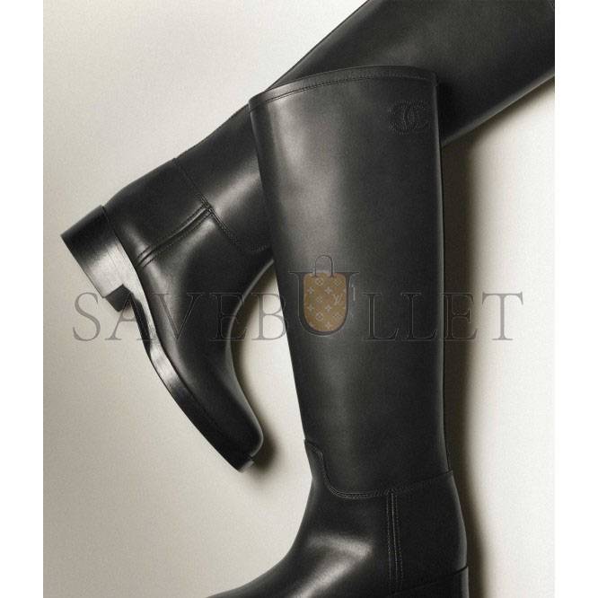 Ch*el high boots calfskin black g39212 x56669 94305