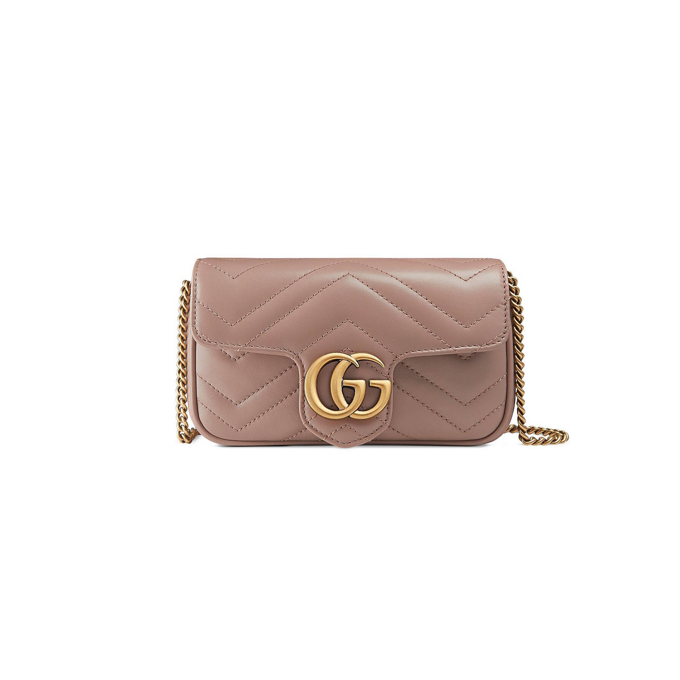 G*u*i gg marmont matelassÉ leather super mini bag  476433(16.5*10*4.5cm)