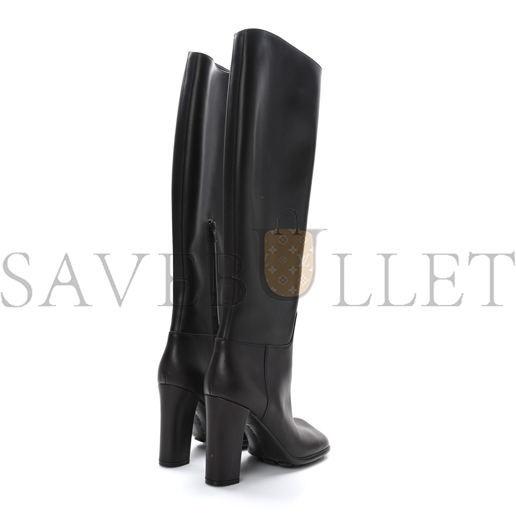 BOTTEGA VENETA CALFSKIN STORM KNEE HIGH BOOTS 39 FONDANT