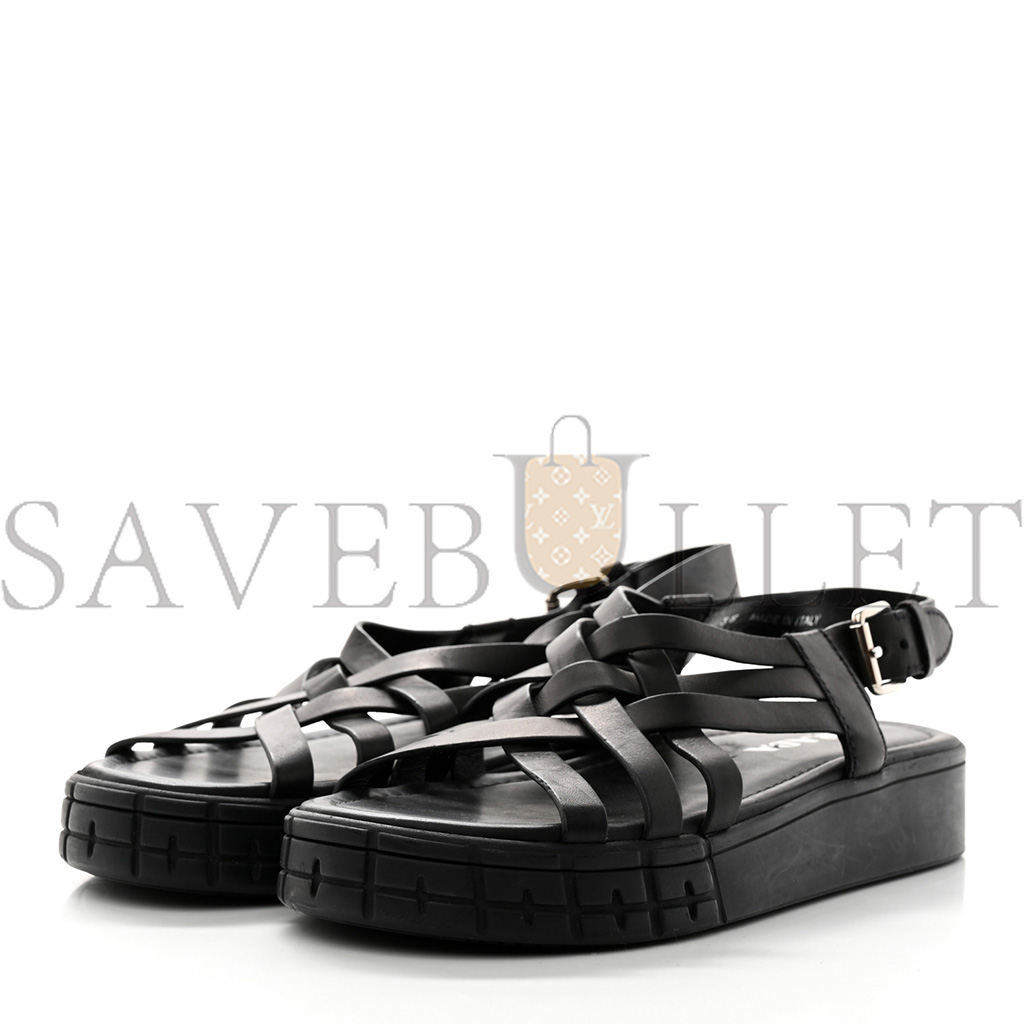 Pra*a natural calfskin buckled slingback 30mm sandals 38 black