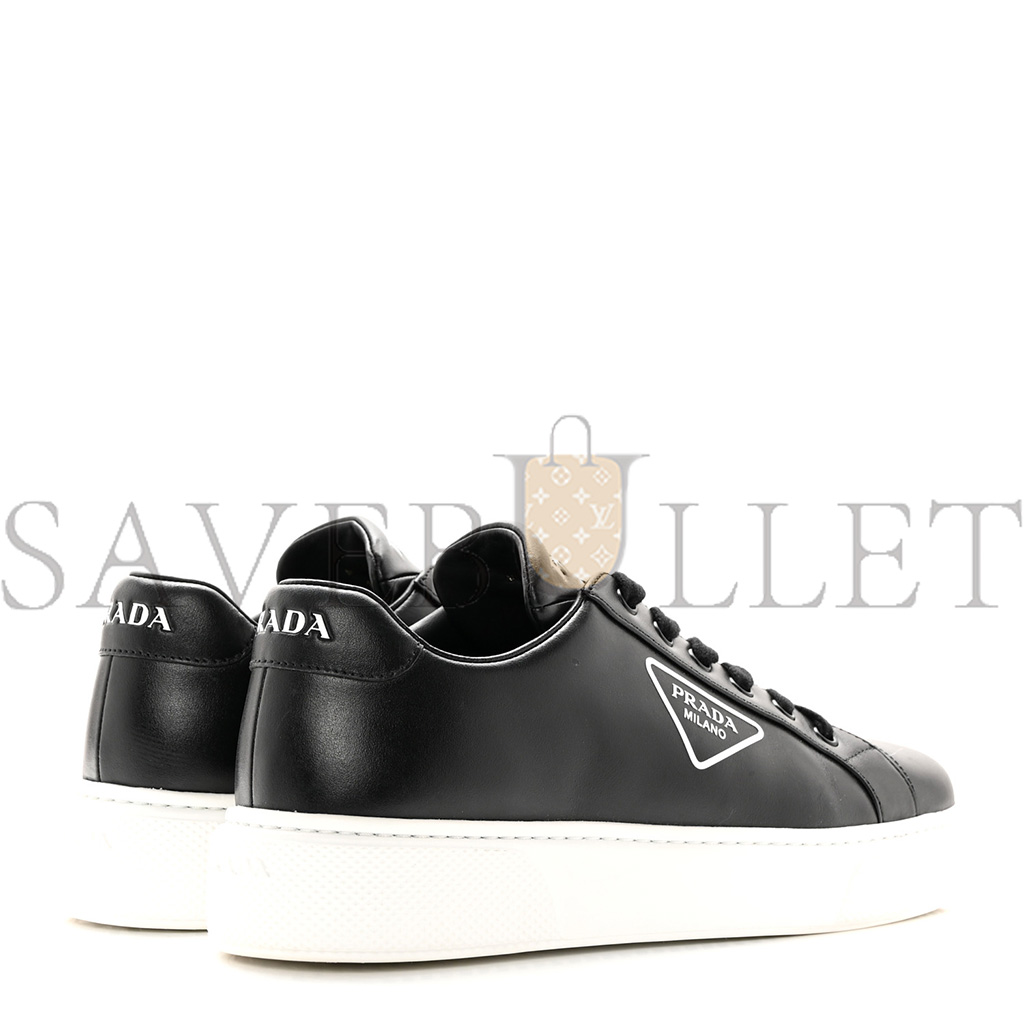 Pra*a vitello soft triangle logo low top 45mm sneakers 40 black white