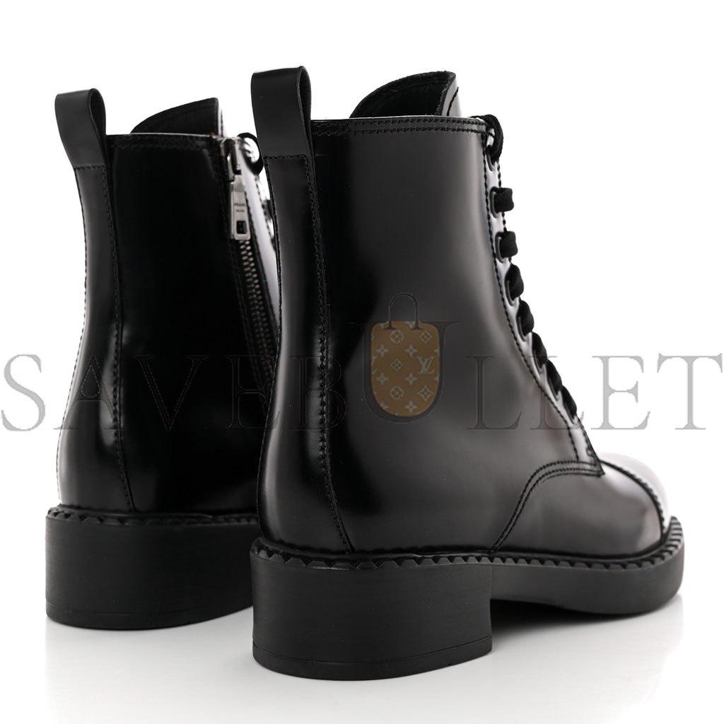 Pra*a spazzolato chocolate 50mm combat boots 36 black