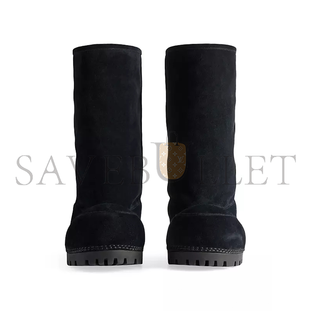 Ba*len*cia*ga alaskan fur black calfskin synthetic high boots 802177wbfc15000