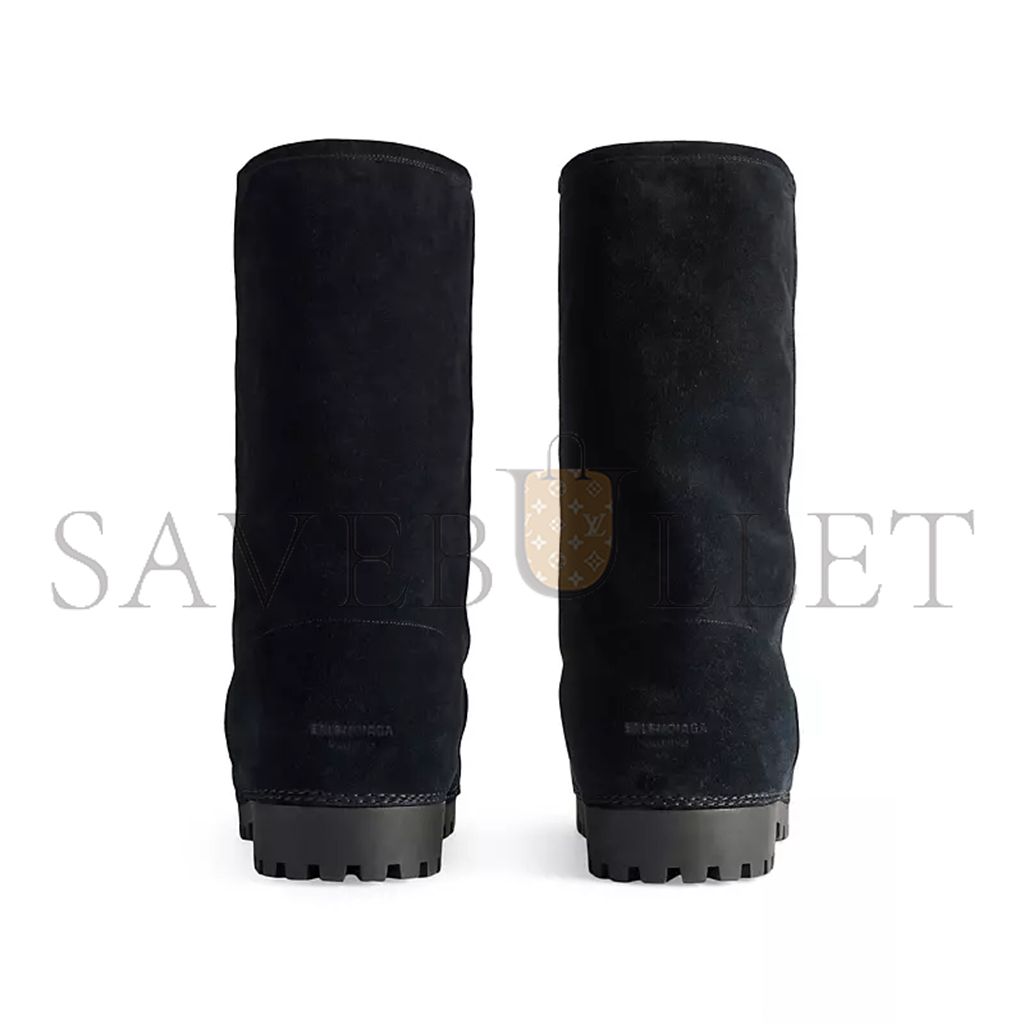 Ba*len*cia*ga alaskan fur black calfskin synthetic high boots 802177wbfc15000