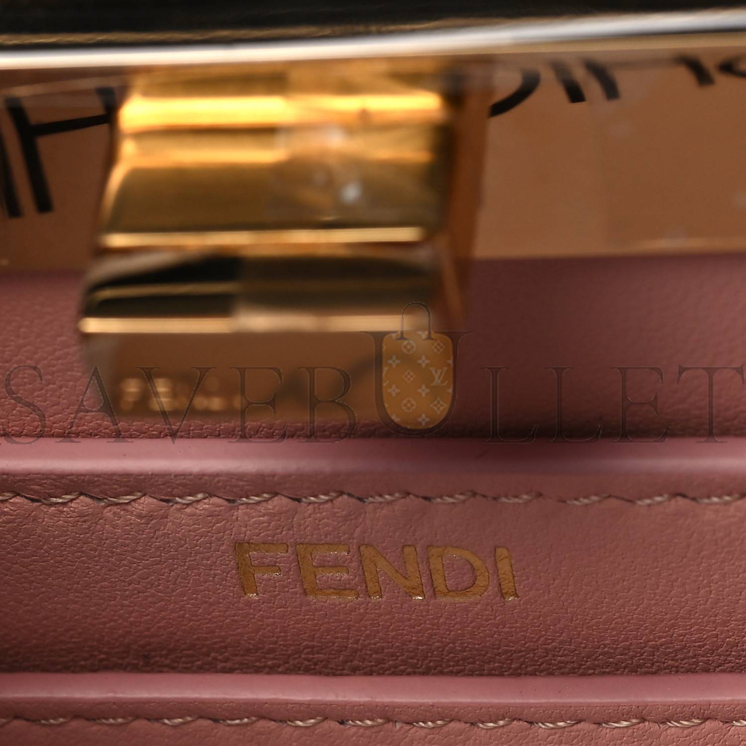 FENDI SHINY NAPPA PETITE PEEKABOO I SEE U SATCHEL BABY PINK (20*15*11cm)