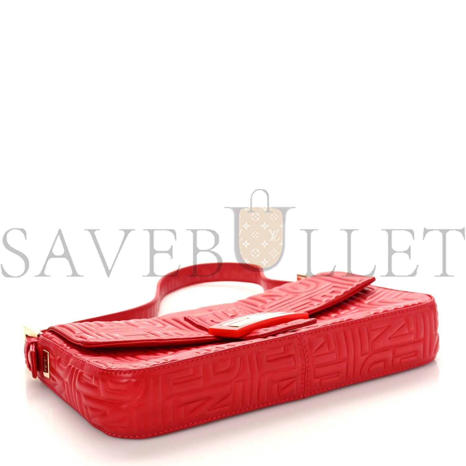 F**di nappa logo embossed baguette red (26*14*4cm)