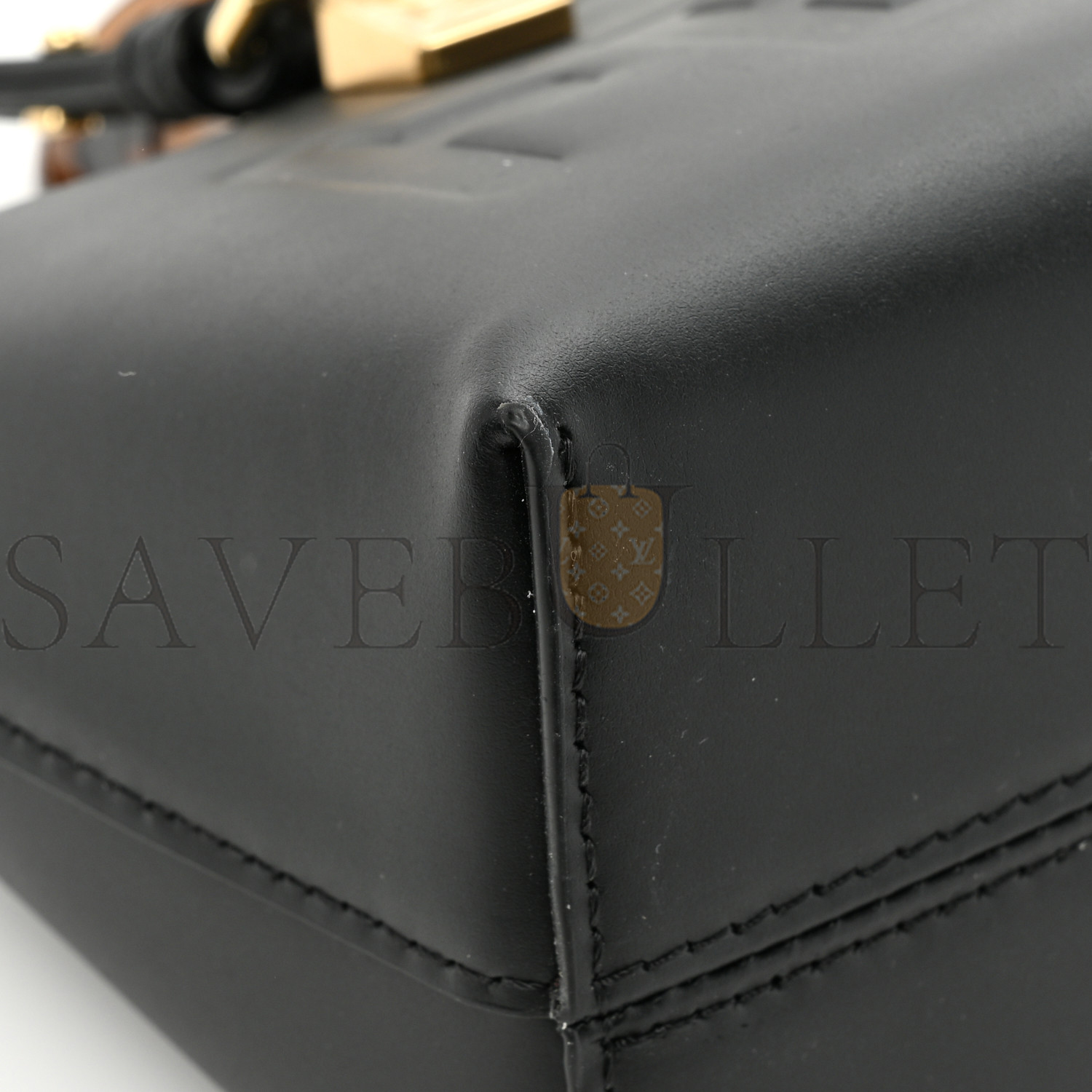 F**di vitello king plexiglass logo embossed mini by the way top handle boston bag black (18*11*8cm)