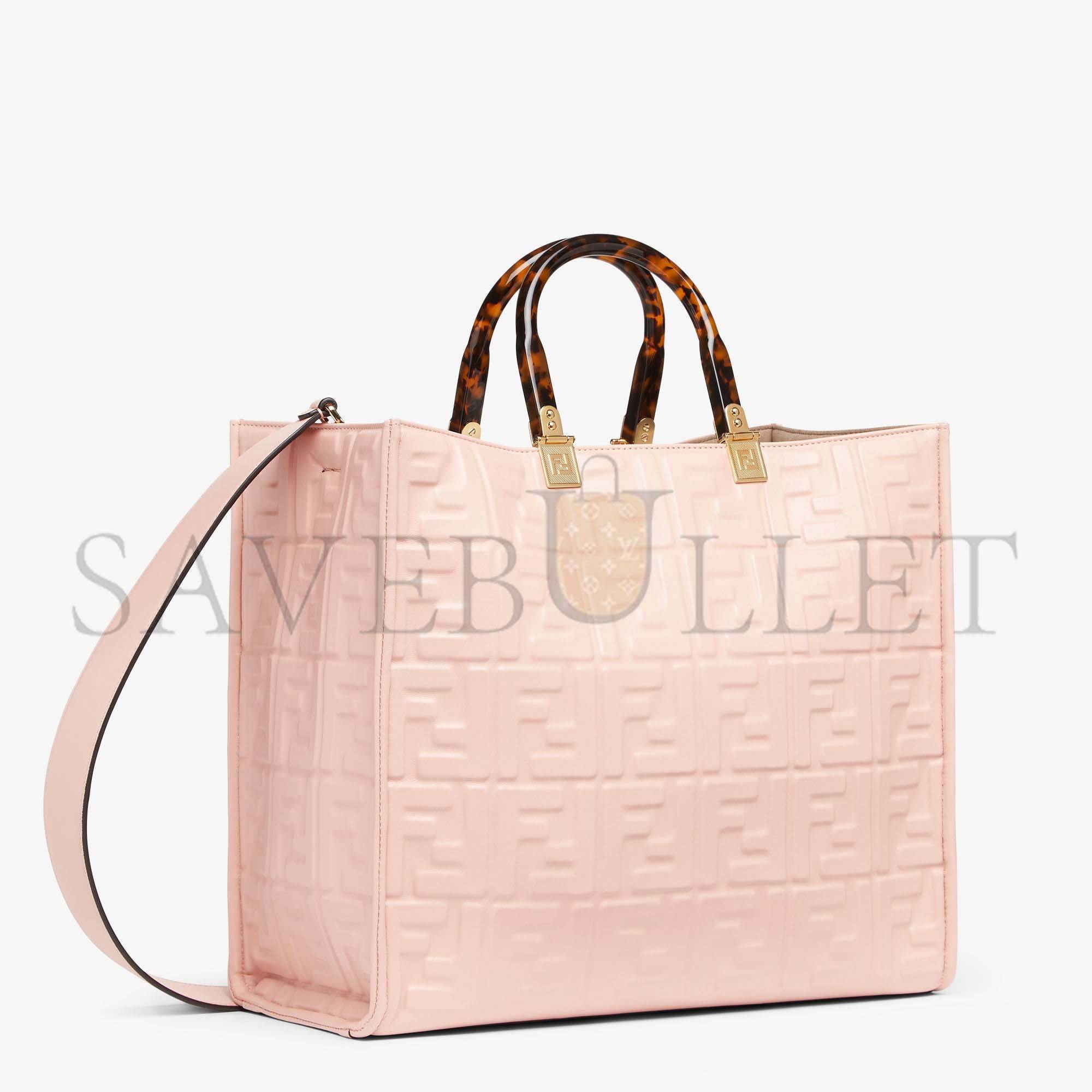 F**di sunshine medium - pink leather shopper 8bh386amcvf0j2f (35*31*17cm)