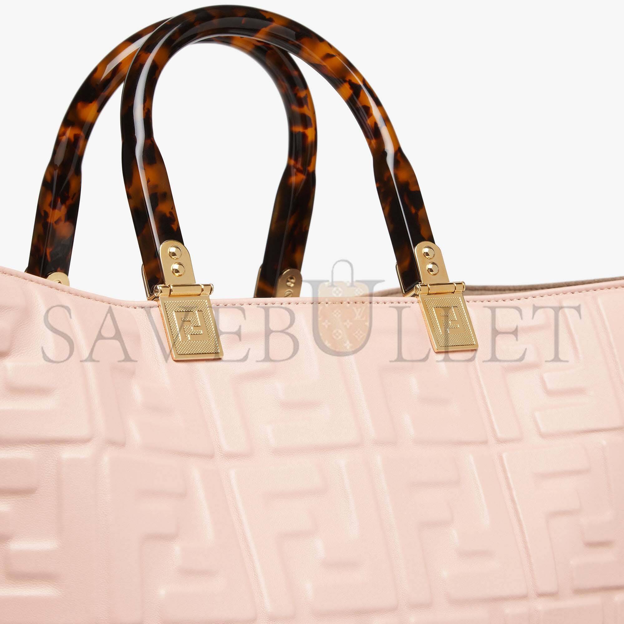 F**di sunshine medium - pink leather shopper 8bh386amcvf0j2f (35*31*17cm)