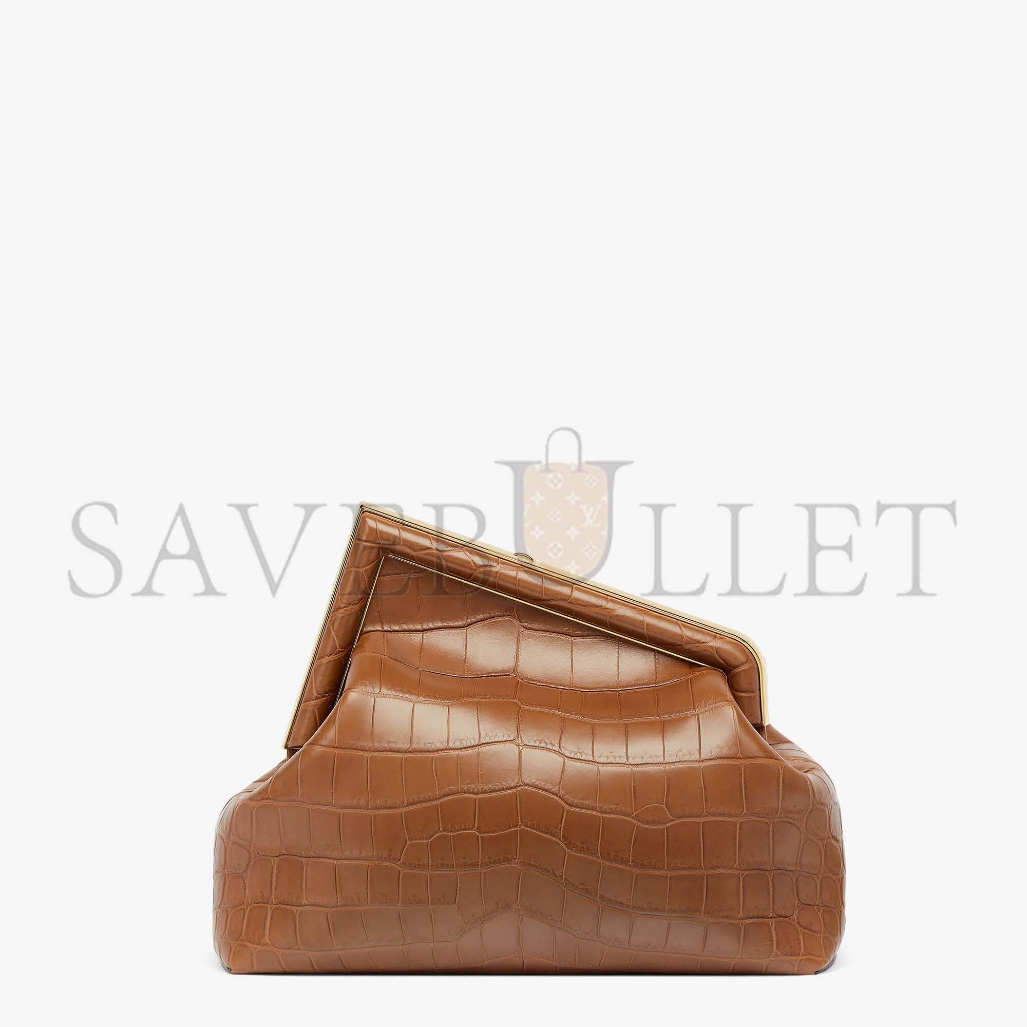 F**di first medium - brown crocodile leather bag 8bp127agxtf0l1a (32.5*23.5*15cm)