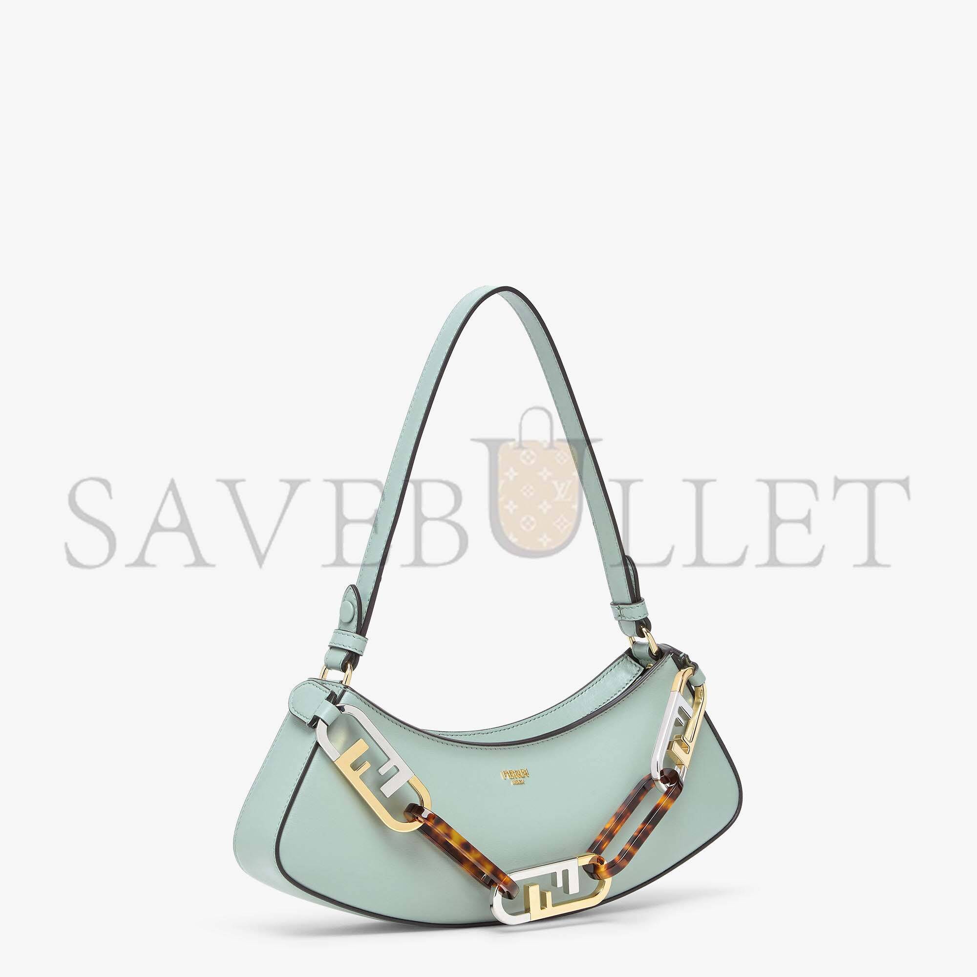 F**di o’lock swing - mint green leather pouch 8bs068ahm0f1dmz (32*11*5cm)