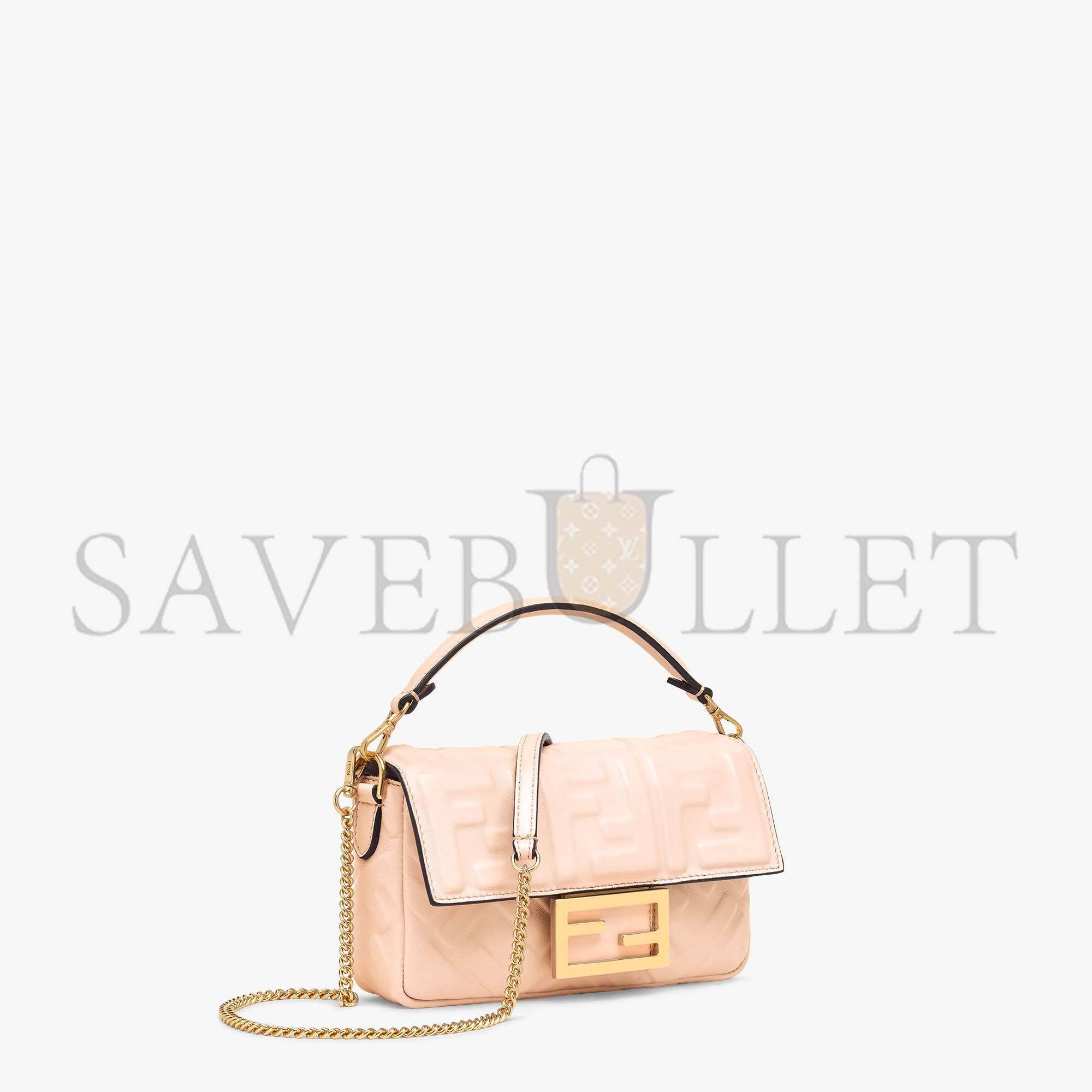 F**di baguette mini - pale pink nappa leather bag 8bs017a72vf171m (19*11.5*4cm)