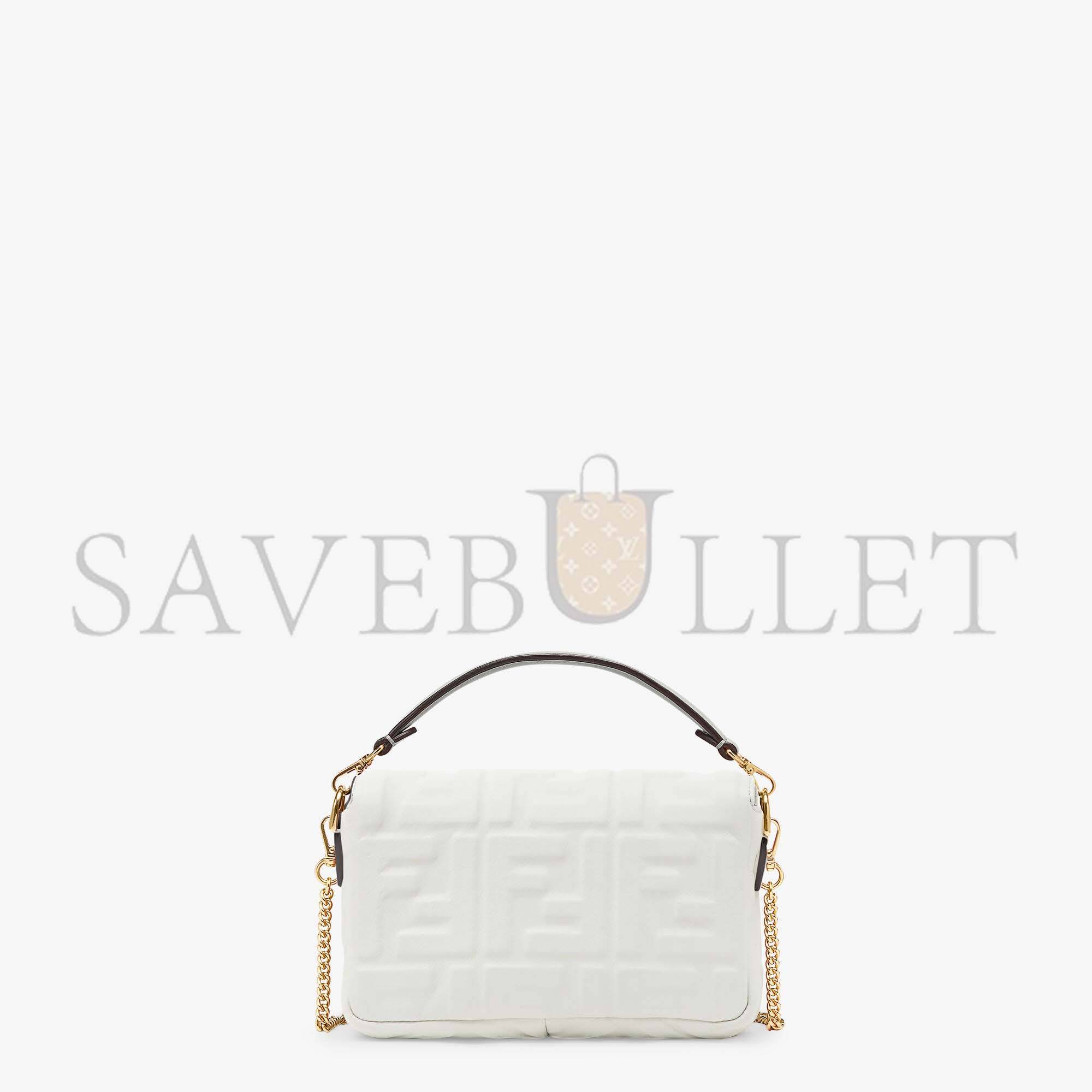 F**di baguette mini - white leather bag 8bs017a72vf15ao (19*11.5*4cm)