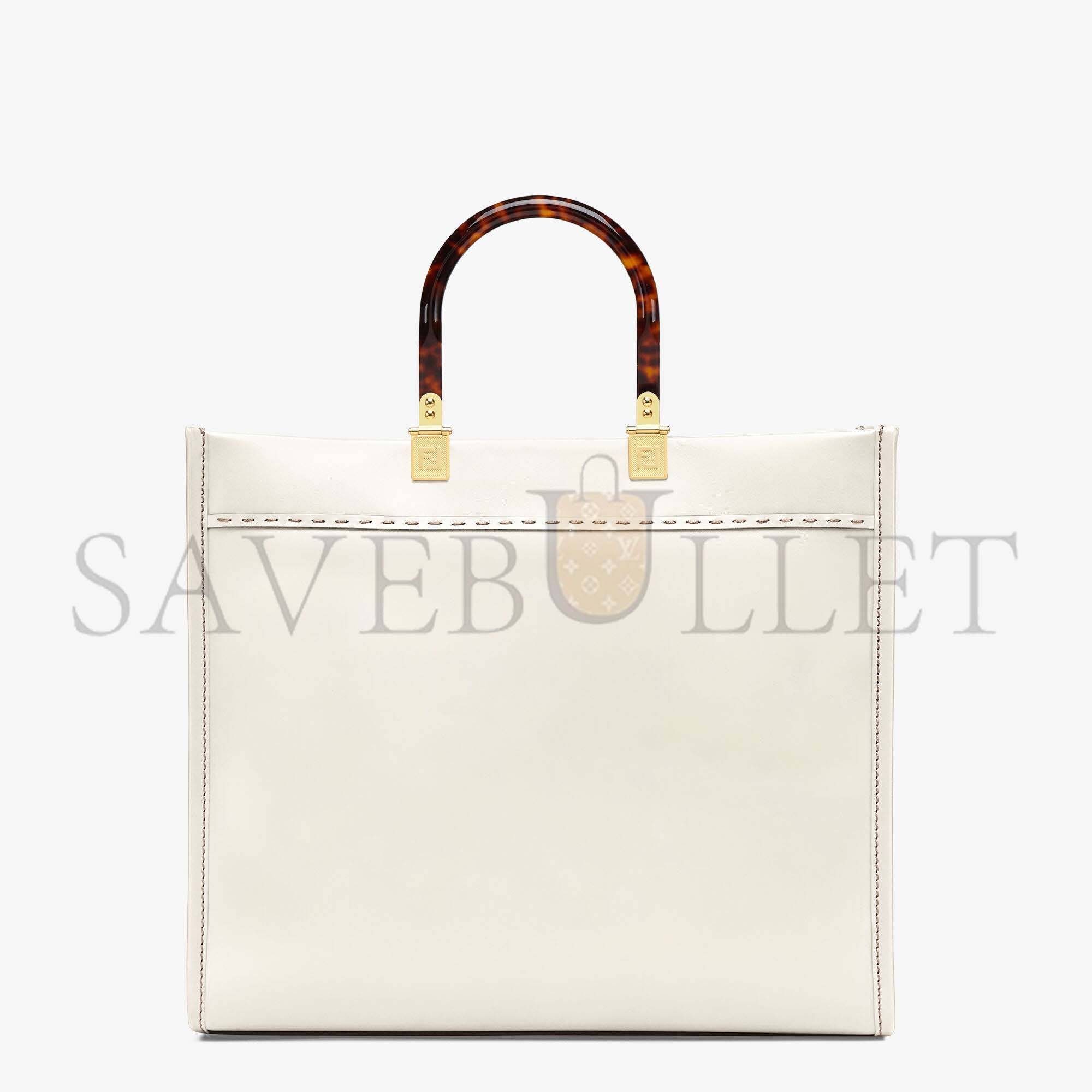 F**di sunshine medium - white leather shopper 8bh386abvlf0k7e (35*31*17cm)