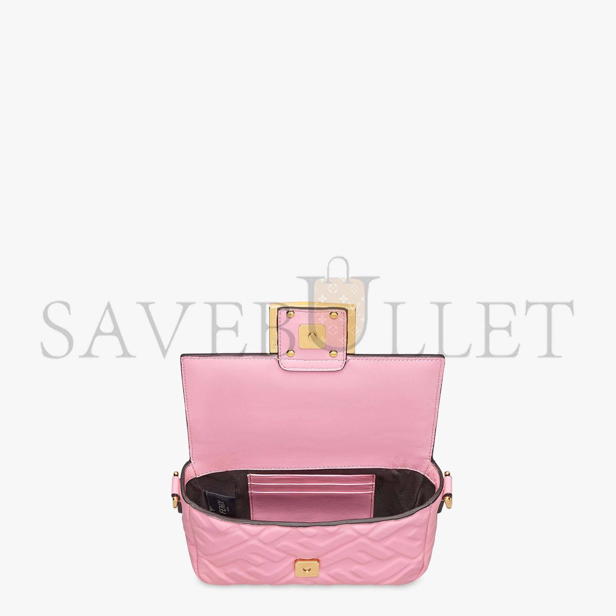 F**di baguette mini - pink nappa leather bag 8bs017a72vf1aqa (19*11.5*4cm)