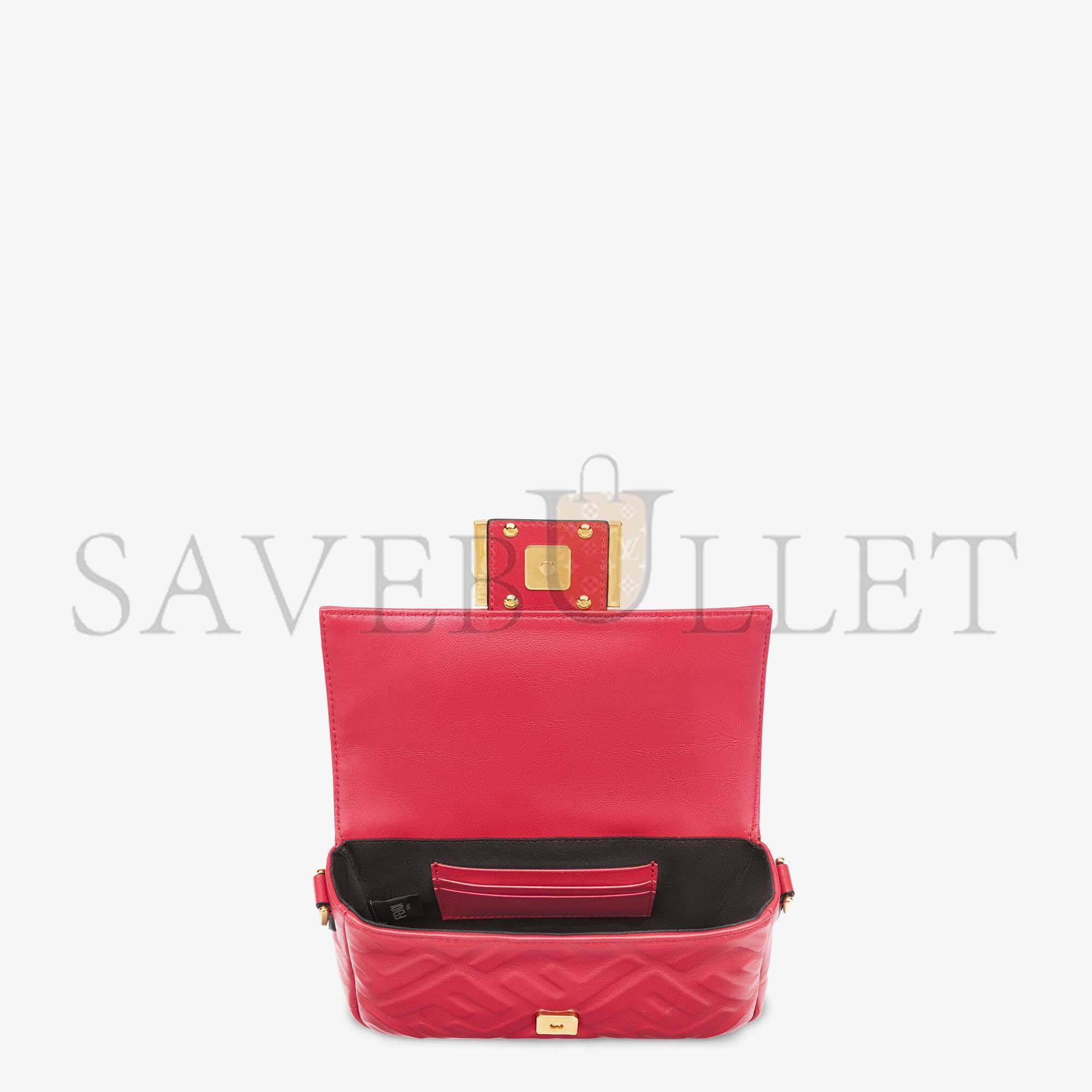 F**di baguette mini - red ff nappa leather bag 8bs017a72vf1844 (19*11.5*4cm)