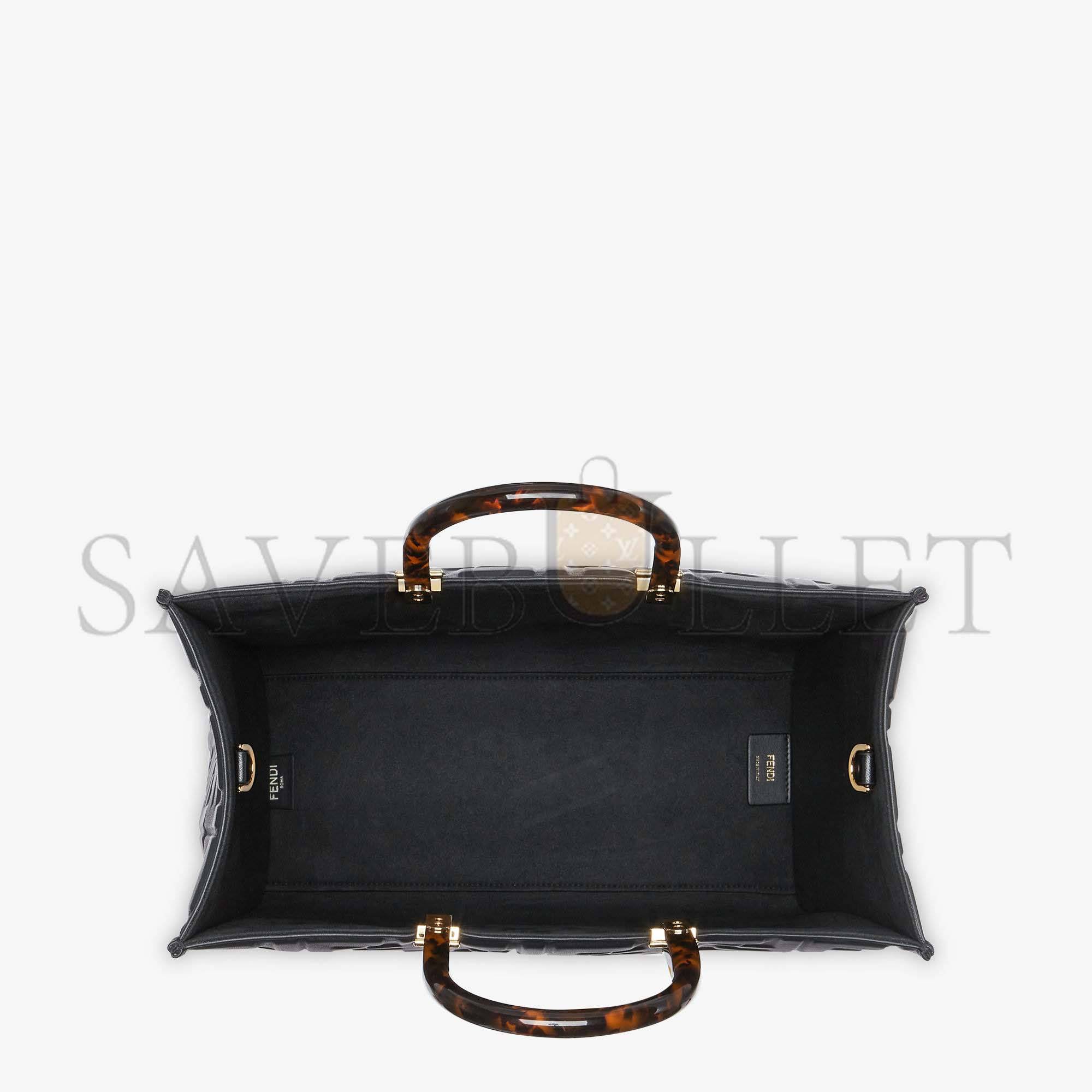 F**di sunshine medium - black leather shopper 8bh386amcvf0kur (35*31*17cm)