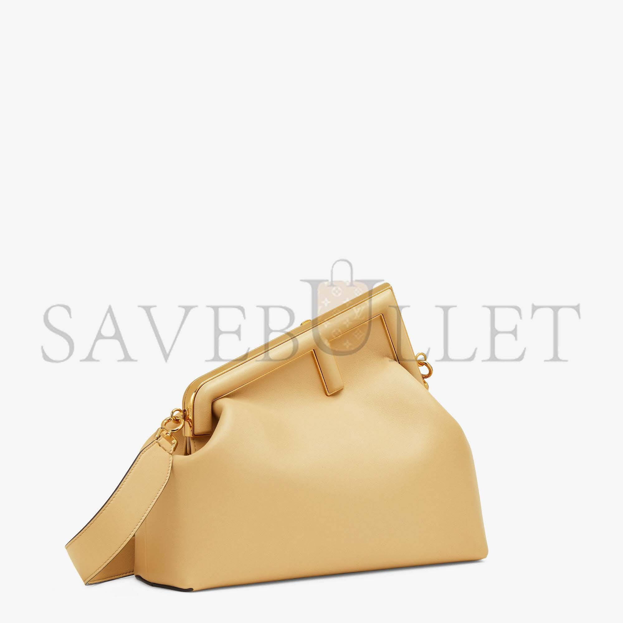 F**di first medium - sand-colored leather bag 8bp127abvef1i2a (32.5*23.5*15cm)