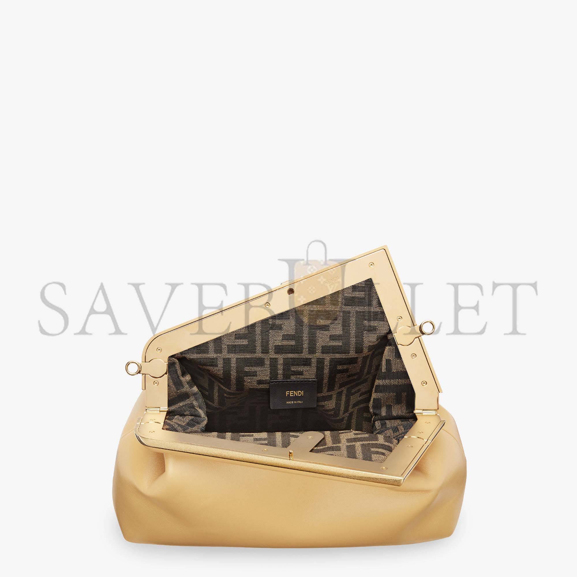 F**di first medium - sand-colored leather bag 8bp127abvef1i2a (32.5*23.5*15cm)