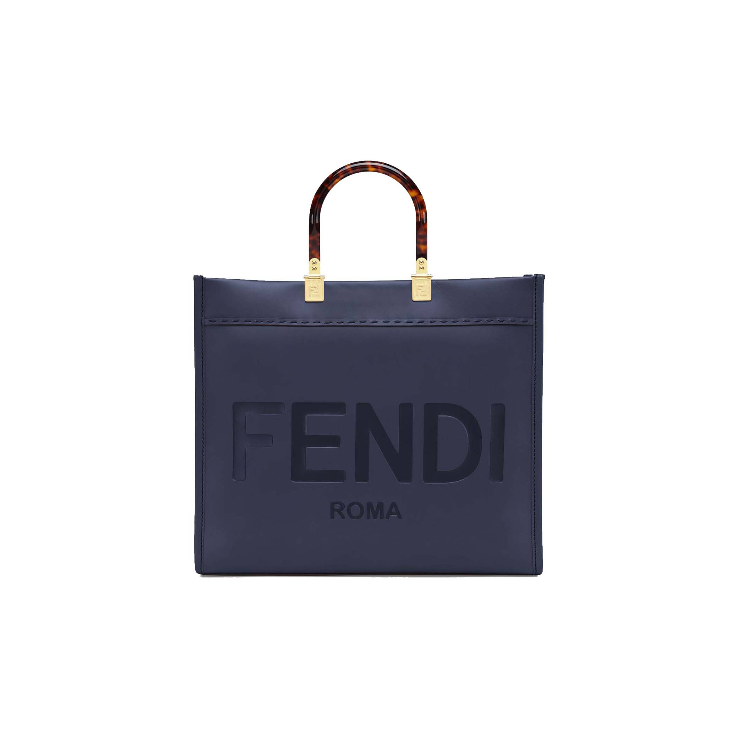 F**di sunshine medium - dark blue leather shopper 8bh386abvlf1998 (35*31*17cm)