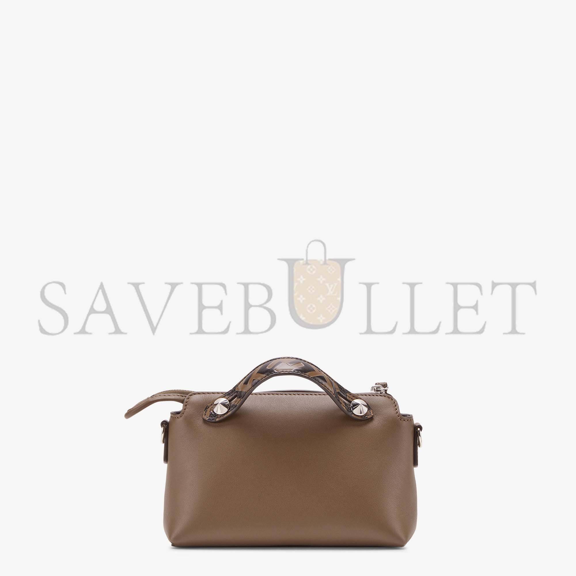 F**di by the way mini - small brown leather boston bag 8bl145a6cof0h3c (21*12.5*9.5cm)