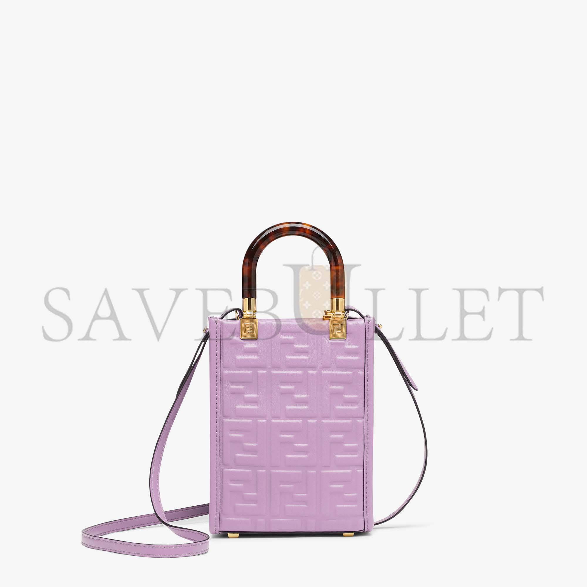 F**di mini sunshine shopper - purple leather mini-bag 8bs051amcif1jco (18*13*6.5cm)