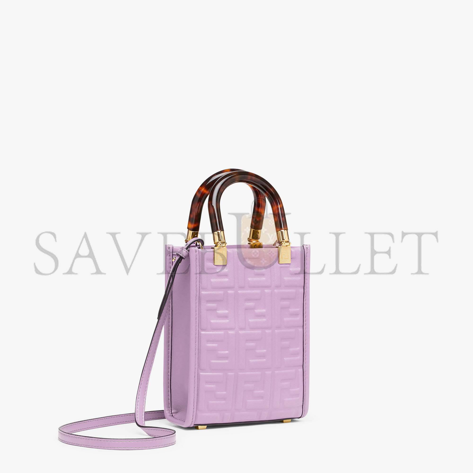 F**di mini sunshine shopper - purple leather mini-bag 8bs051amcif1jco (18*13*6.5cm)