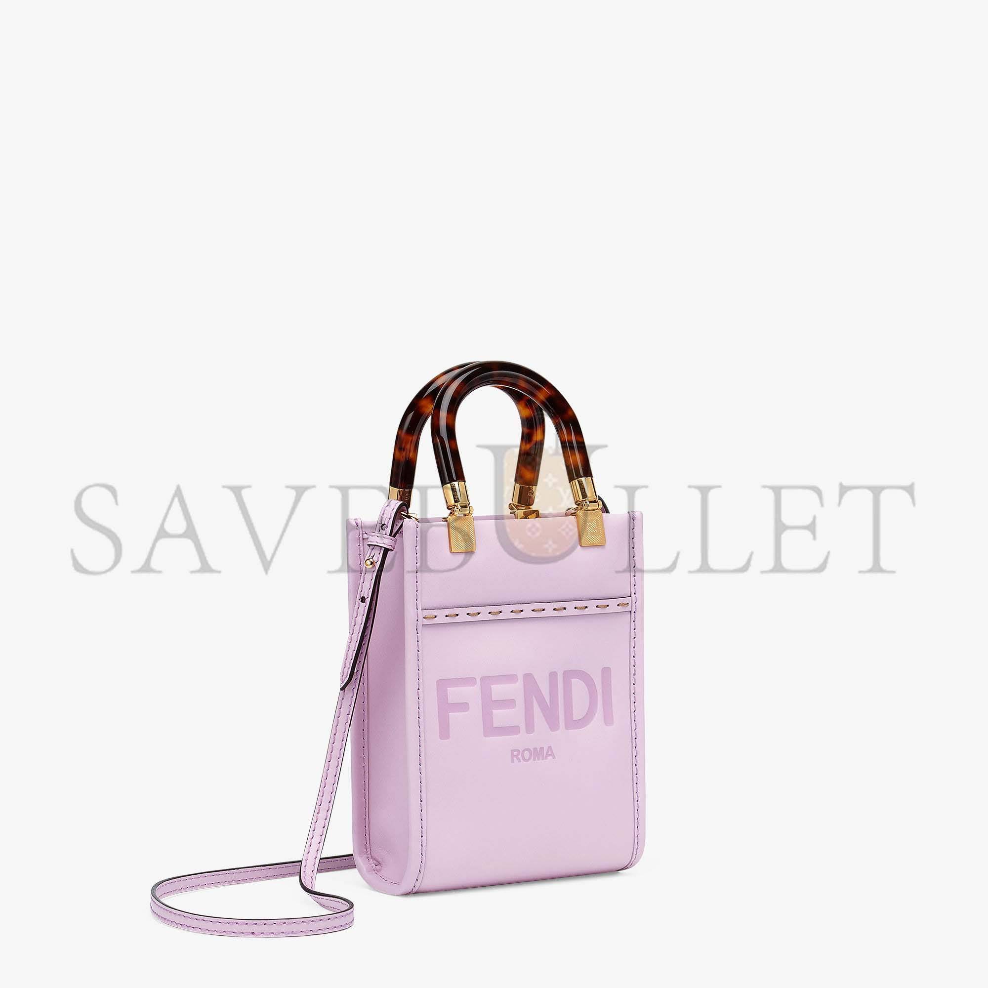 F**di mini sunshine shopper - lilac leather mini bag 8bs051abvlf1hov (18*13*6.5cm)