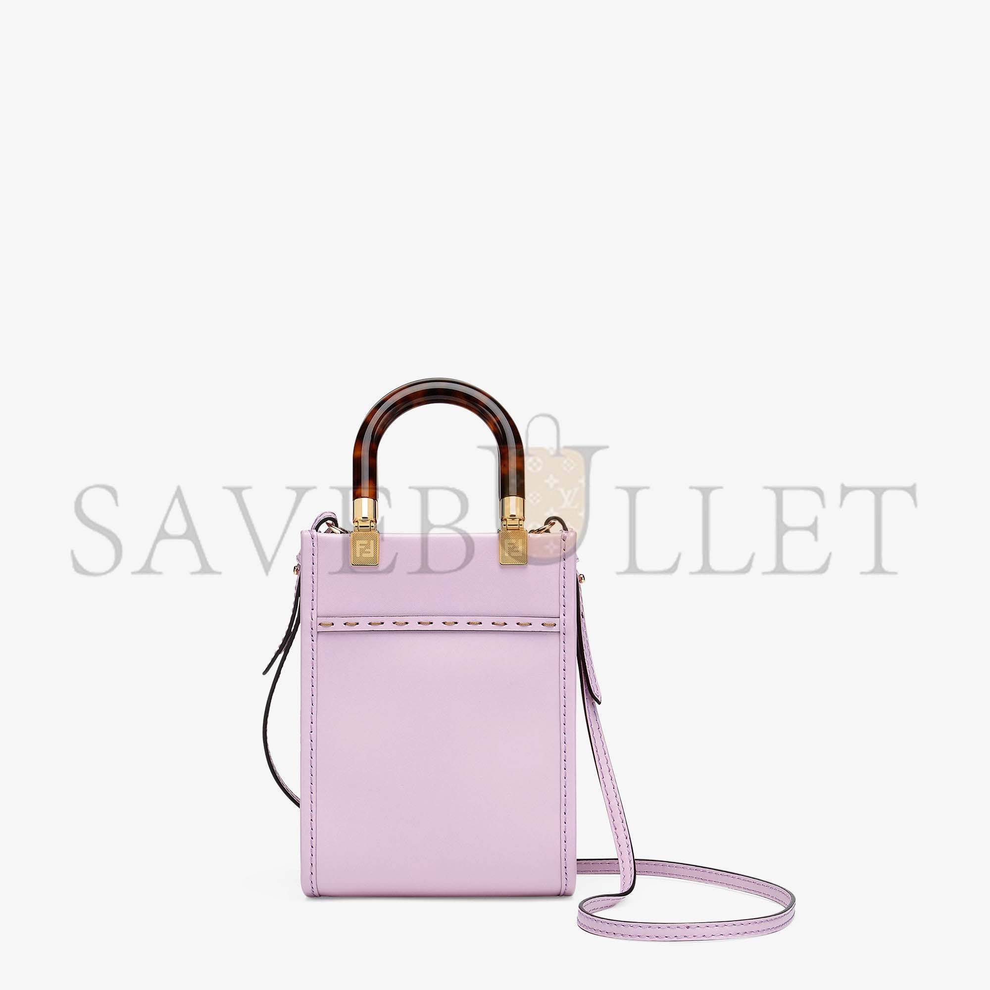 F**di mini sunshine shopper - lilac leather mini bag 8bs051abvlf1hov (18*13*6.5cm)