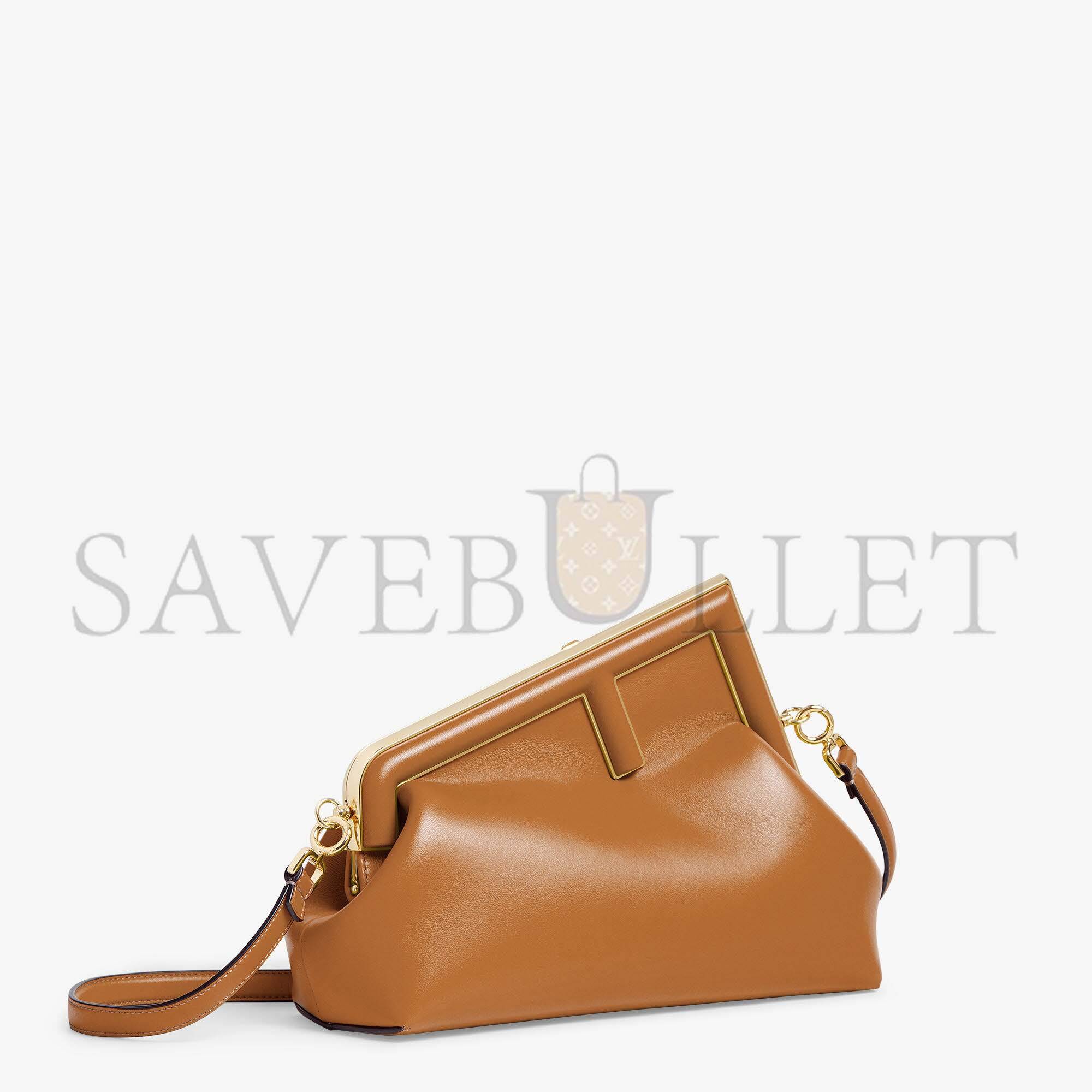 F**di first midi - brown leather bag 8bp137abvef0nyj (30*20*14cm)