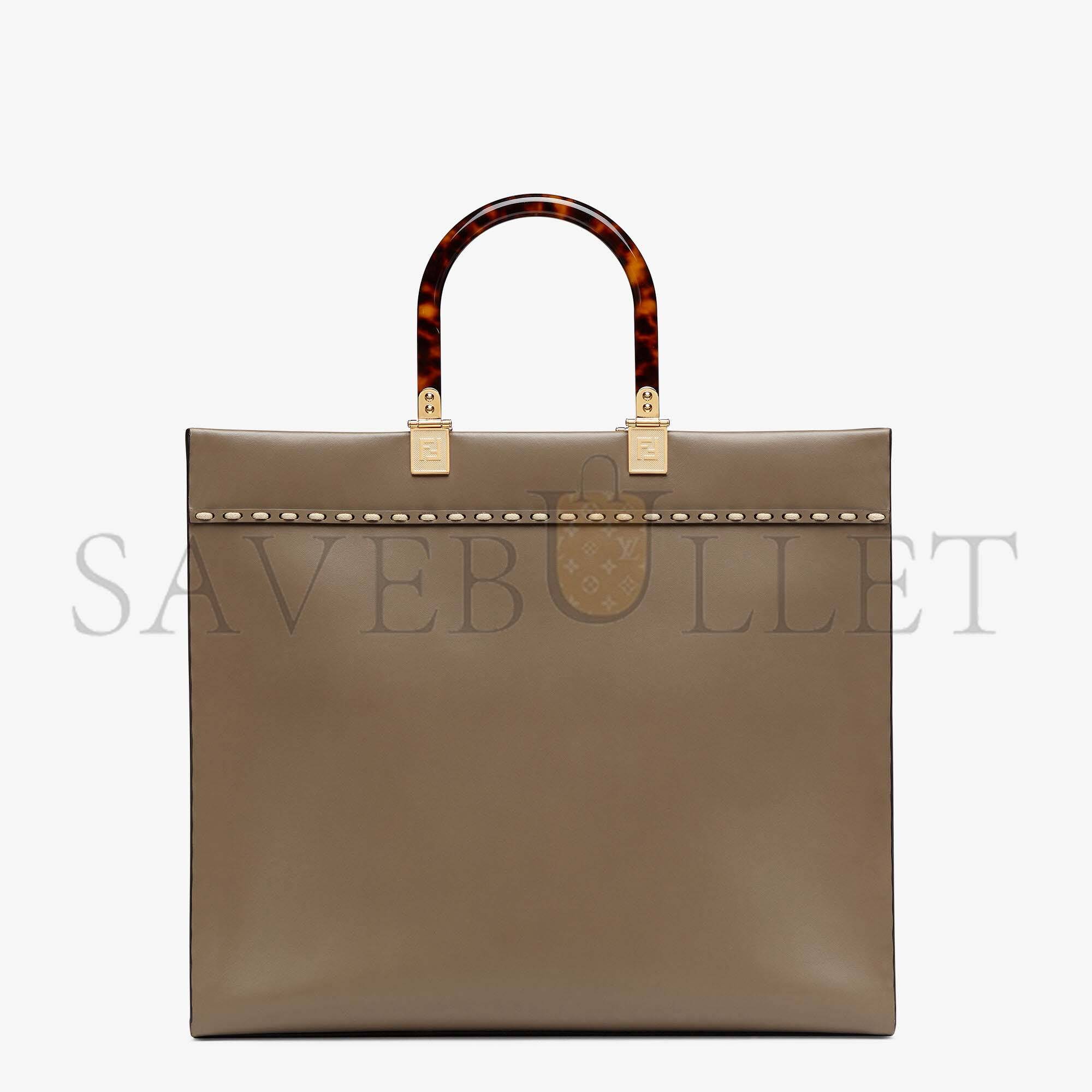 F**di sunshine medium - gray leather and elaphe shopper 8bh386ahn5f1fen (35*31*17cm)