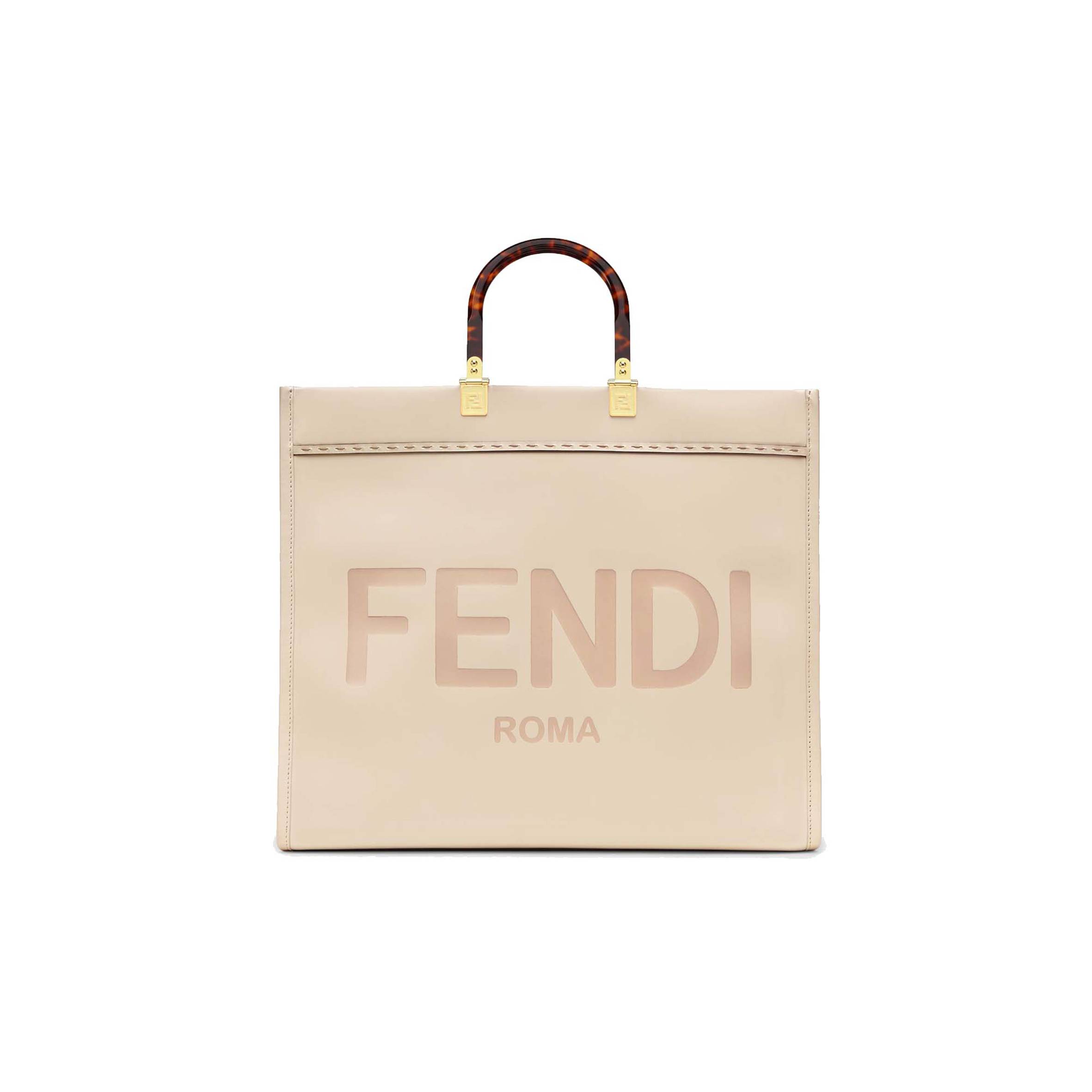 F**di large F**di sunshine - pink leather shopper 8bh372abvlf1ba9 (40.5*35*21.5cm)