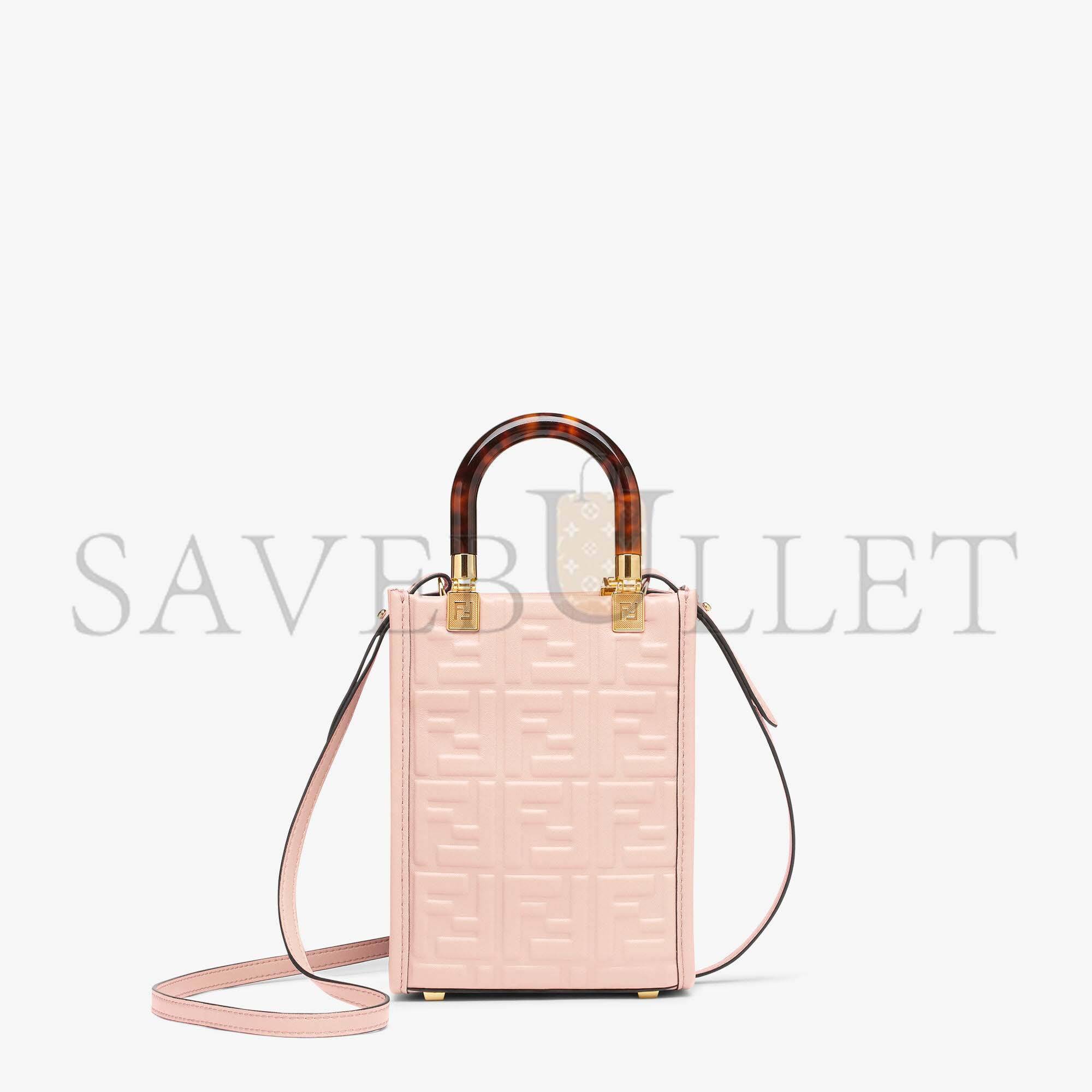 F**di mini sunshine shopper - pink leather mini-bag 8bs051amcif0j2f (18*13*6.5cm)