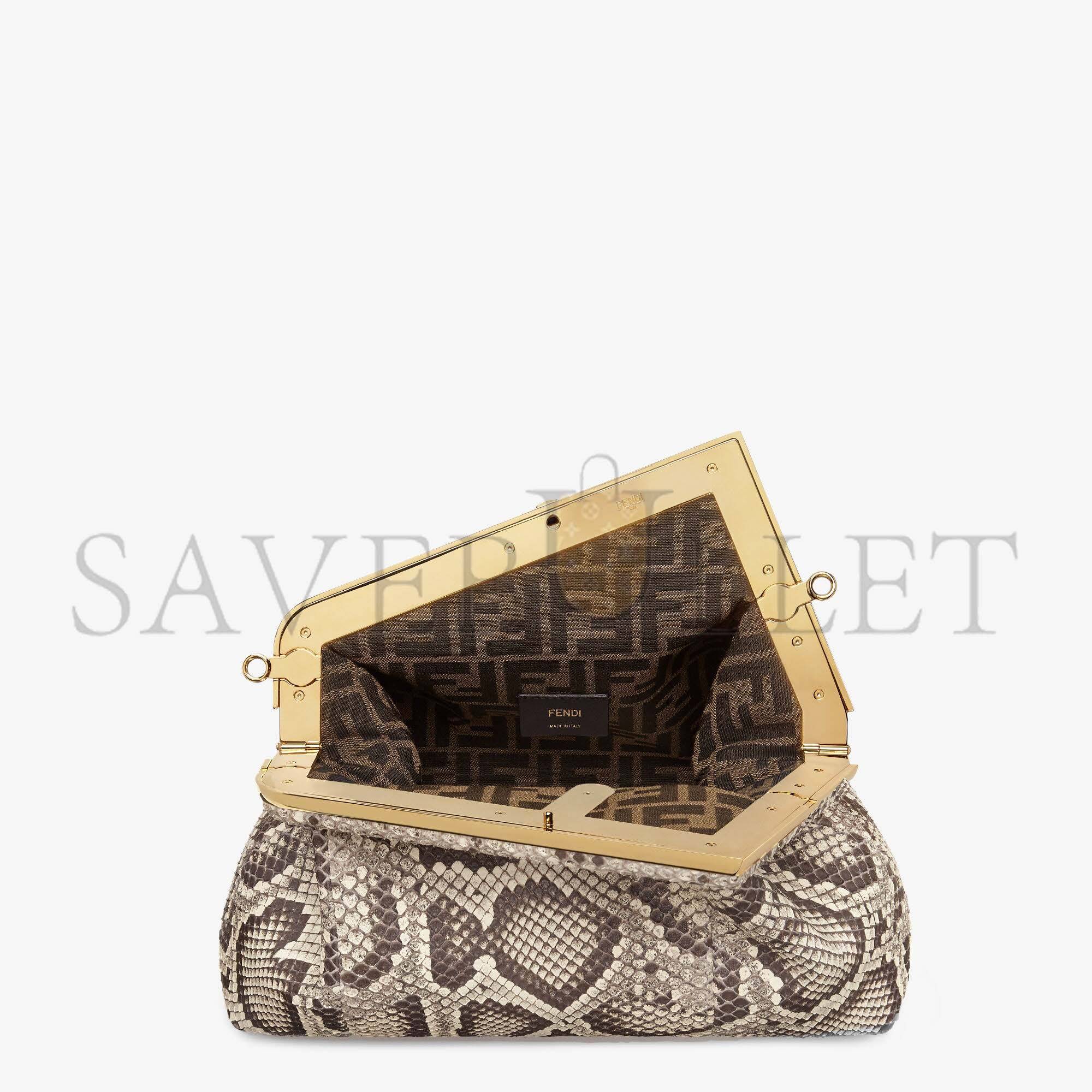 F**di first medium - white python leather bag 8bp127ah97f1feh (32.5*23.5*15cm)