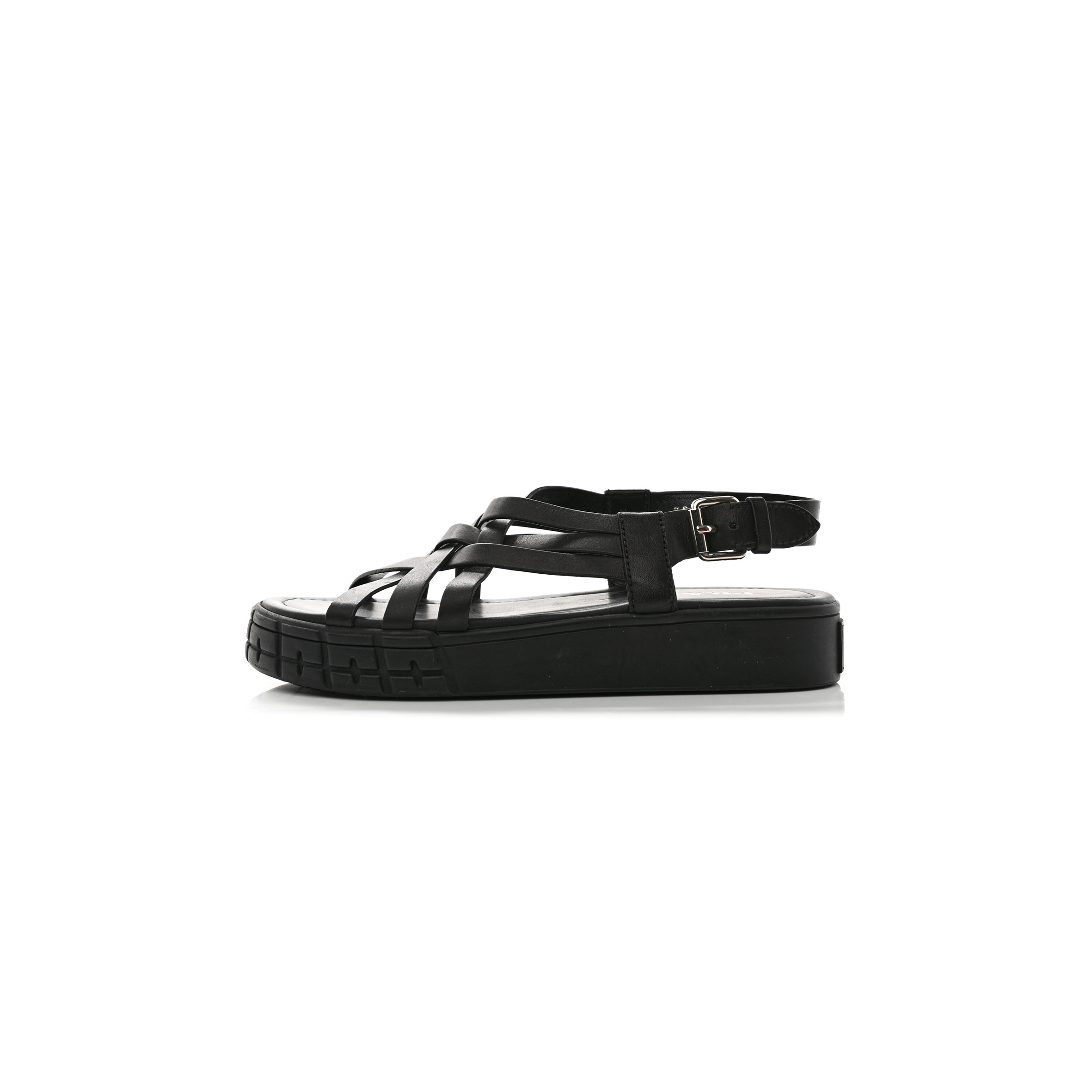 Pra*a natural calfskin buckled slingback 30mm sandals 38 black