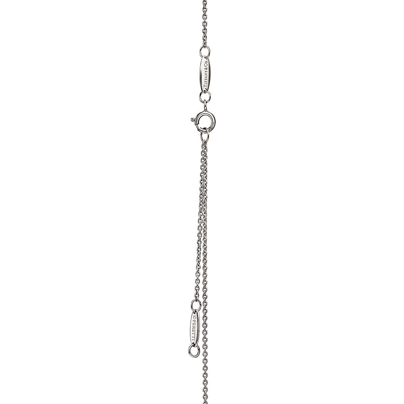 T*f*ny elsa peretti® bean® design pendant in platinum with pavÉ diamonds, 18 mm