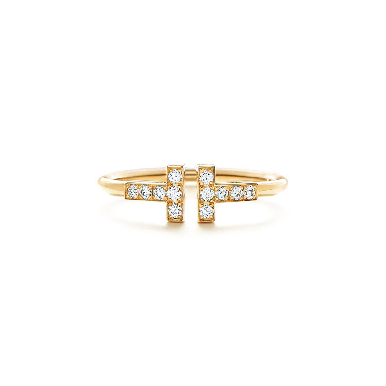 T*f*ny t diamond wire ring in 18k gold