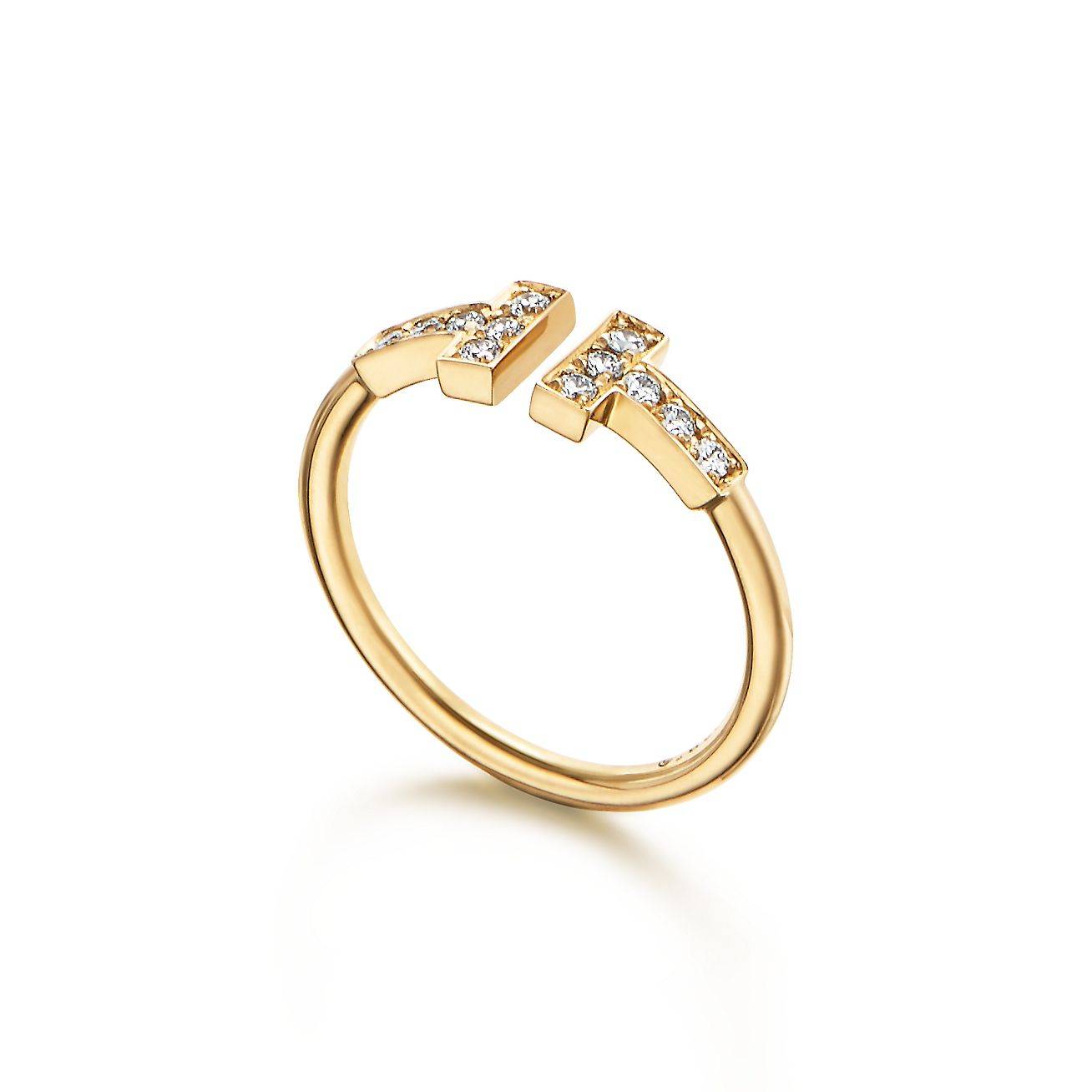 T*f*ny t diamond wire ring in 18k gold