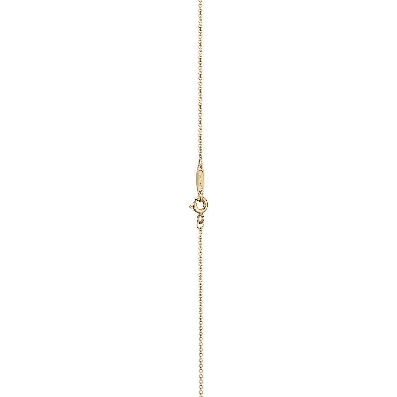 T*f*ny t smile pendant in yellow gold with diamonds, small