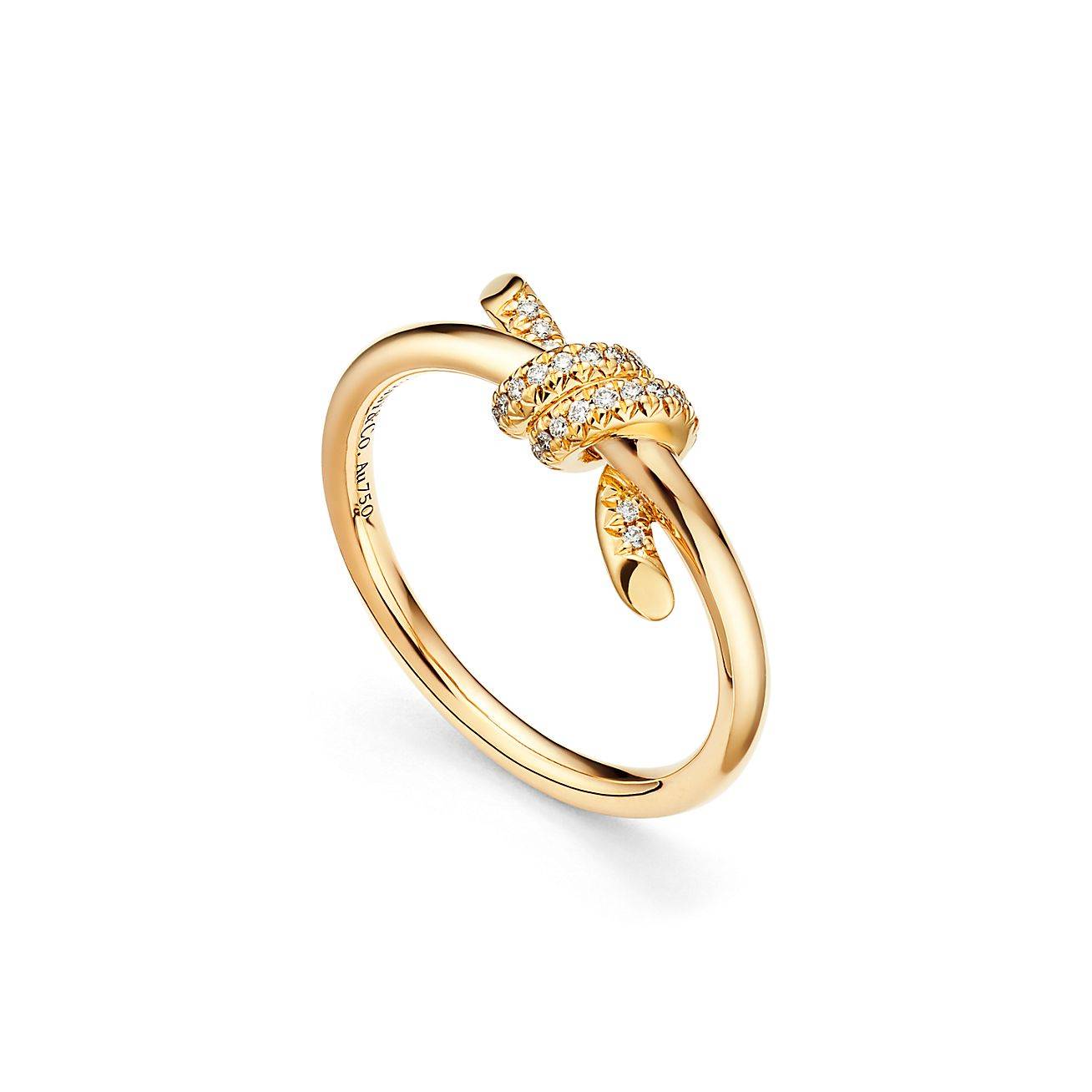 TIFFANY KNOT RING IN YELLOW GOLD WITH DIAMONDS