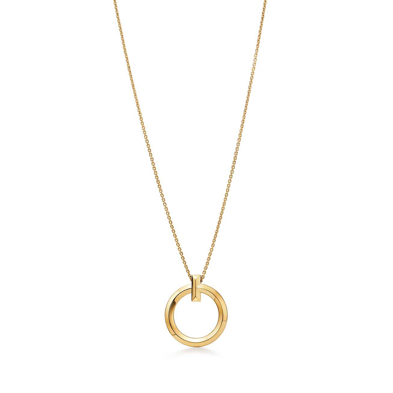 T*f*ny t t1 circle pendant in rose gold, large