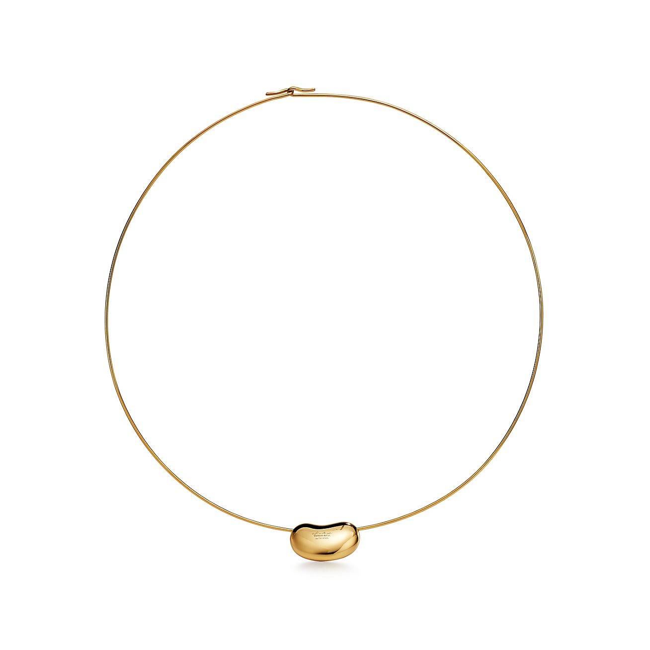 T*f*ny elsa peretti® bean® design wire necklace in yellow gold, 20 mm