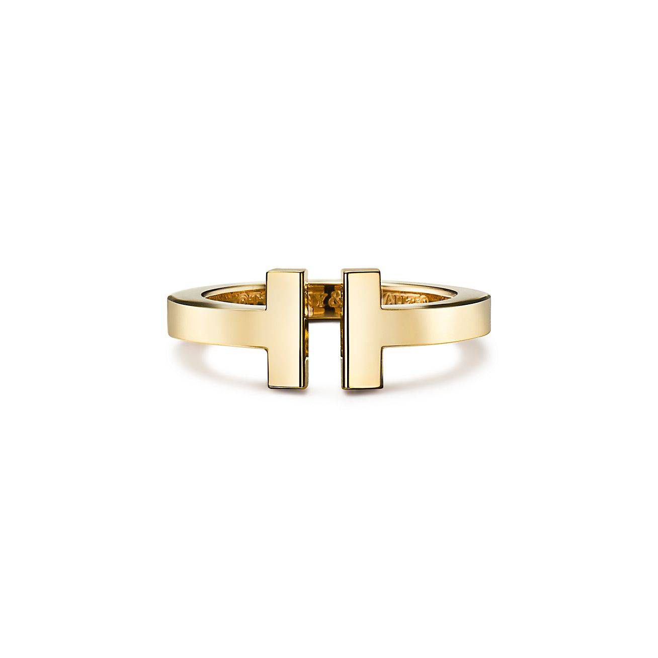 T*f*ny t square ring in yellow gold