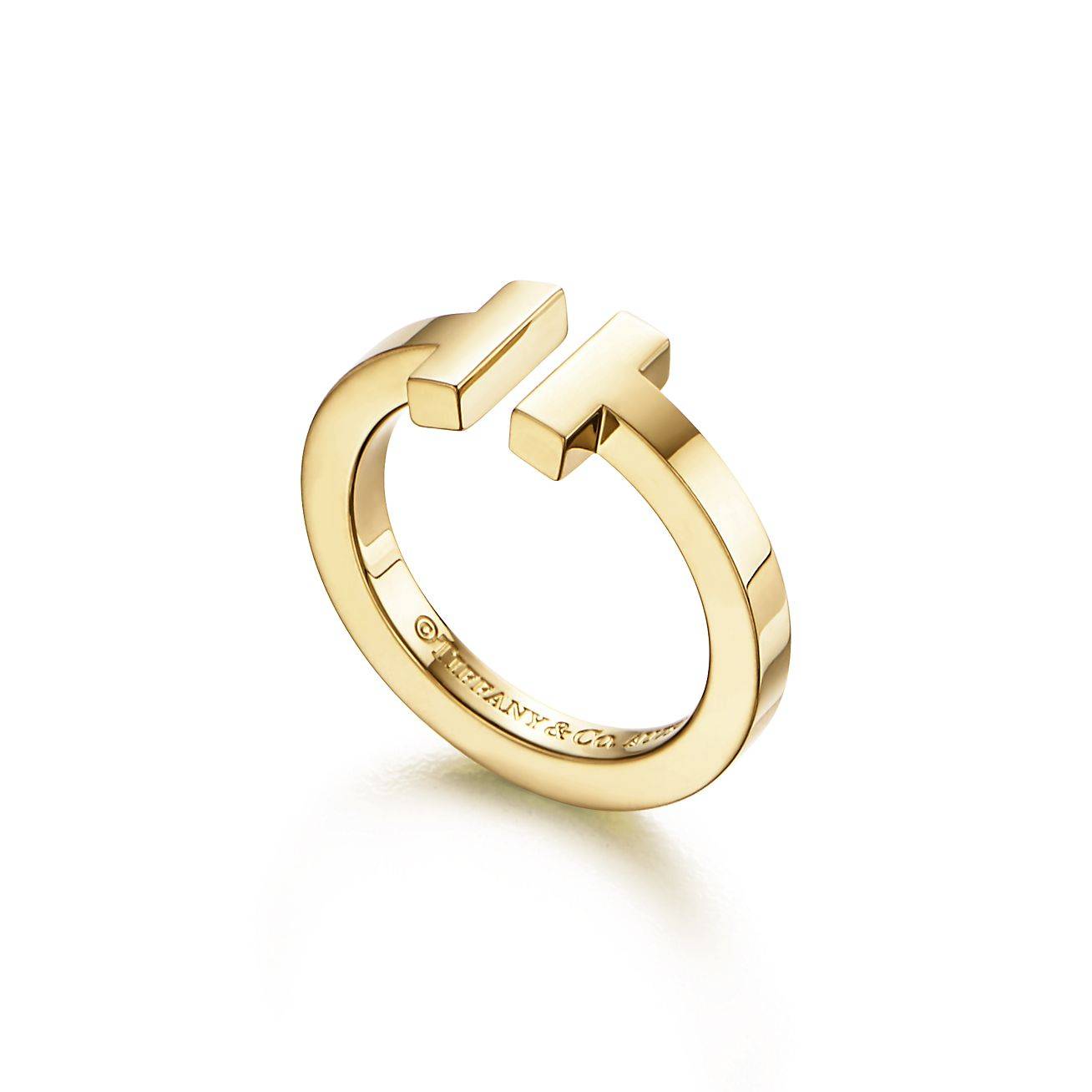 T*f*ny t square ring in yellow gold