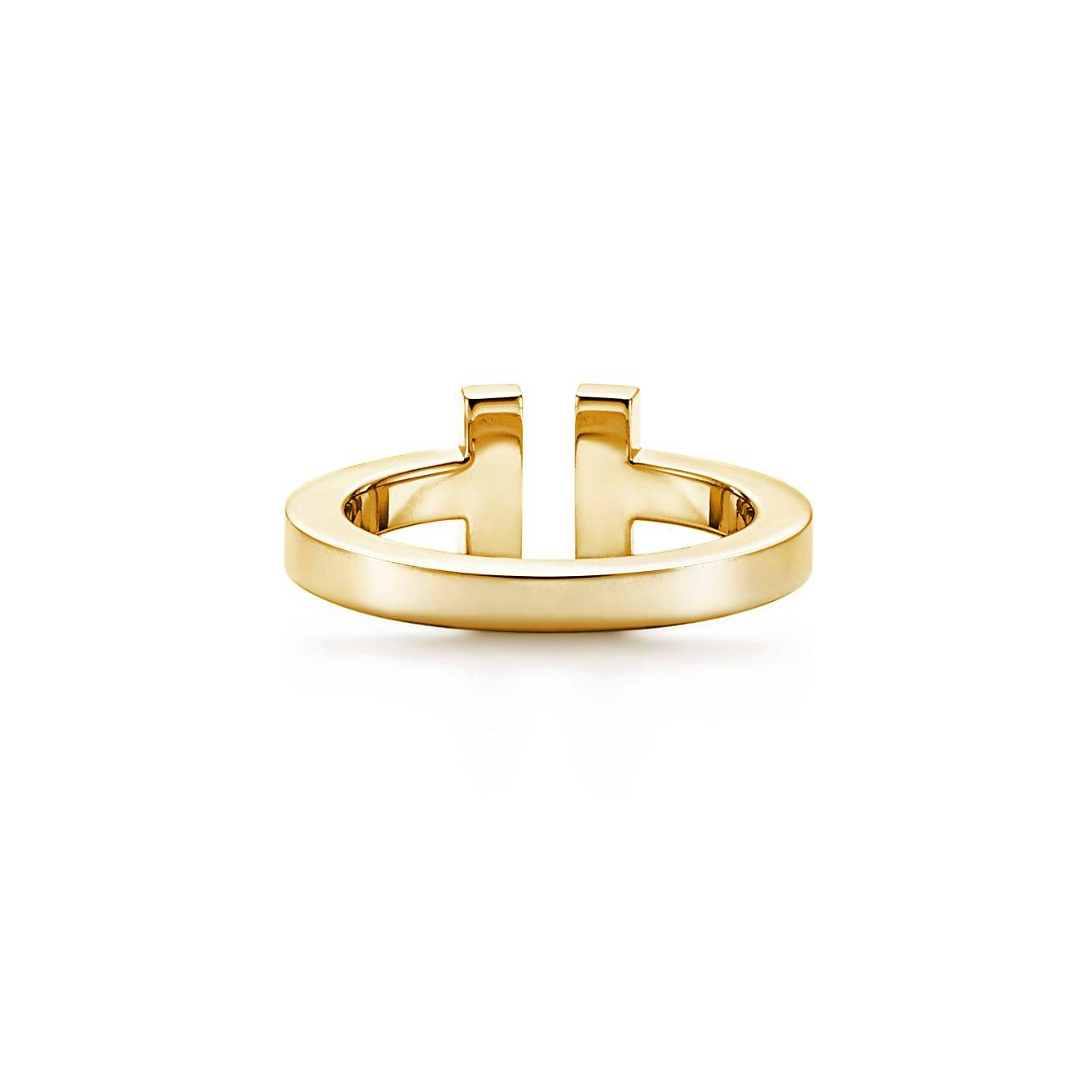 T*f*ny t square ring in yellow gold