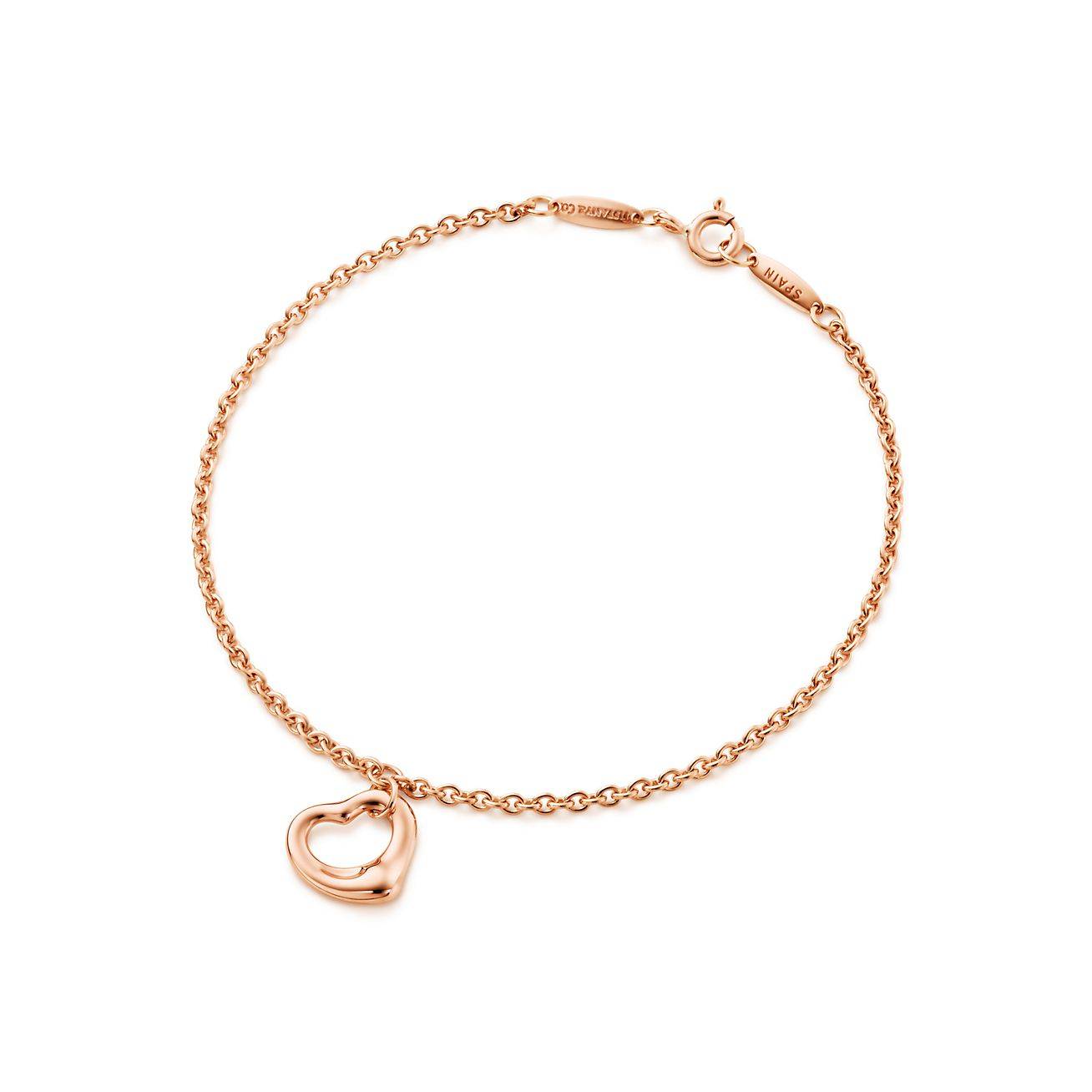 T*f*ny  elsa peretti® open heart bracelet in rose gold, 11 mm