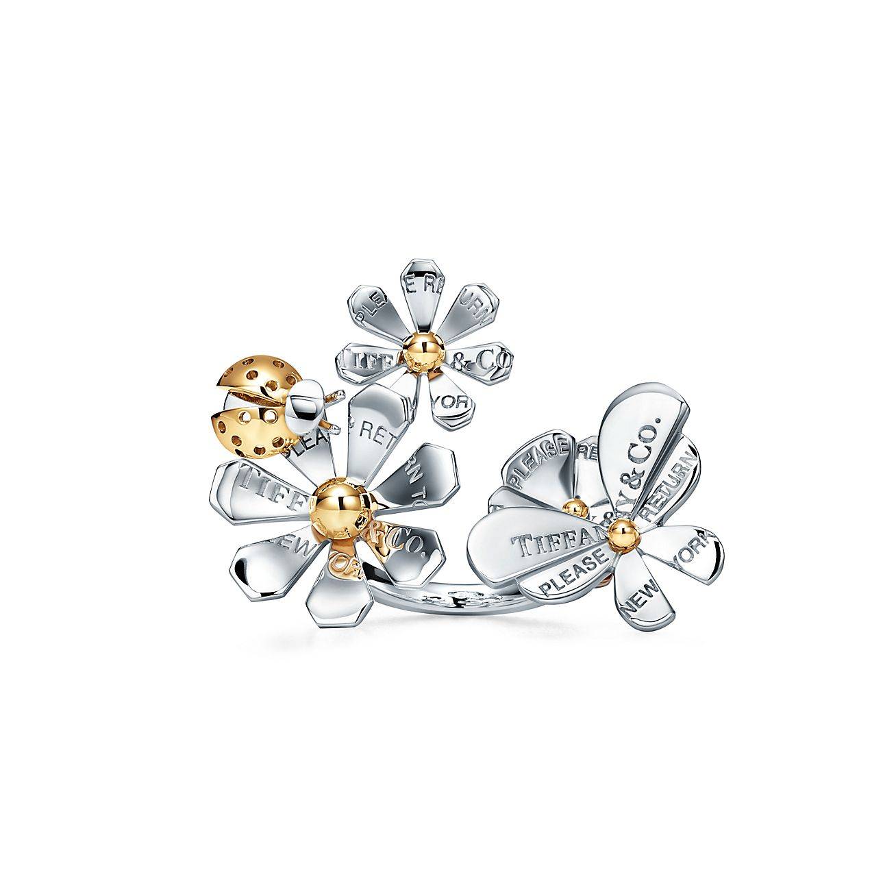 T*f*ny return to T*f*ny® love bugs cluster ring in sterling silver and 18k gold